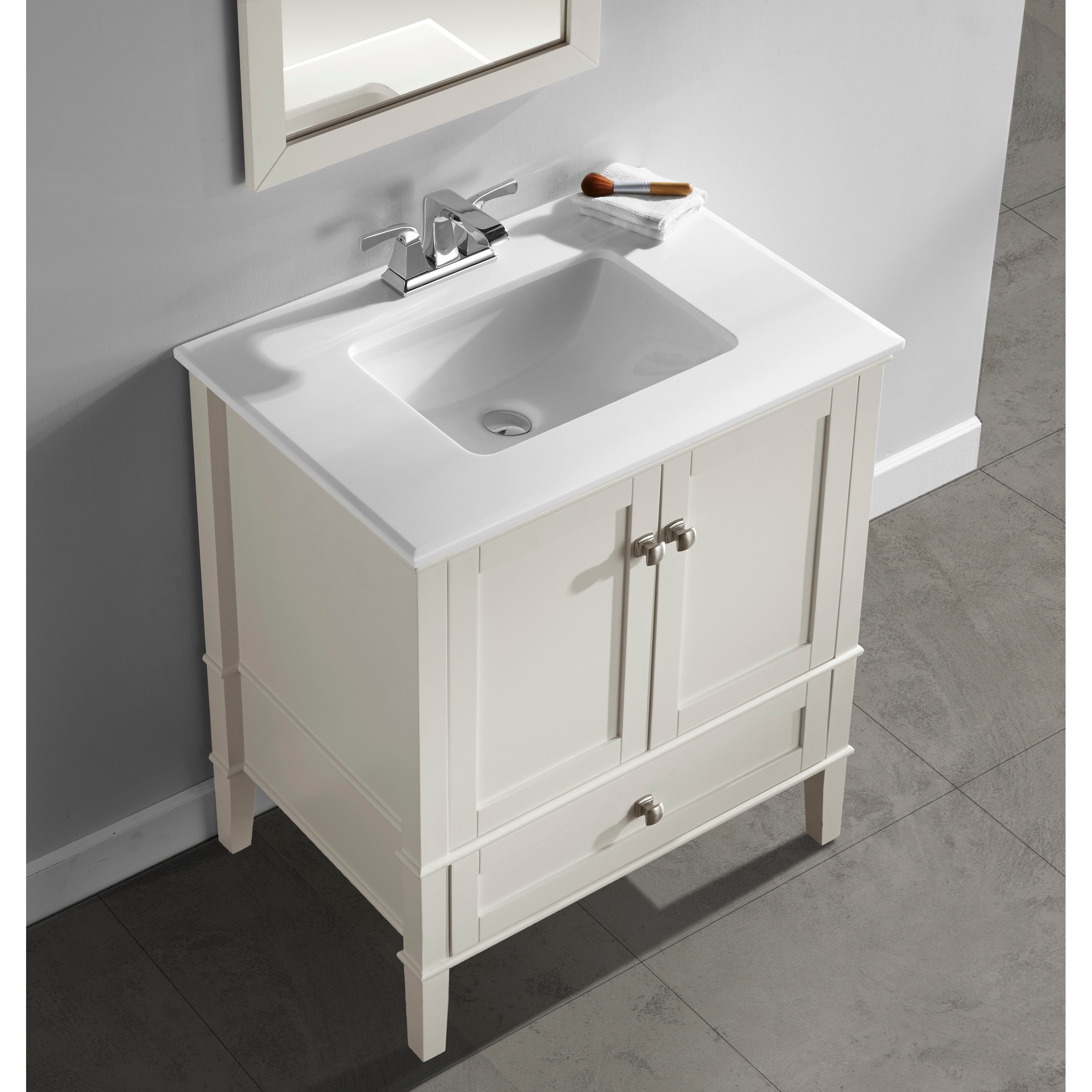 Wyndenhall Windham Soft White 2 Door 30 Inch Bath Vanity Set Wyndenhall Windham Soft White 2 Door 30 Inch Bath Vanity Set With Bottom Drawer And Quartz Marble Top On Free Shipping Today