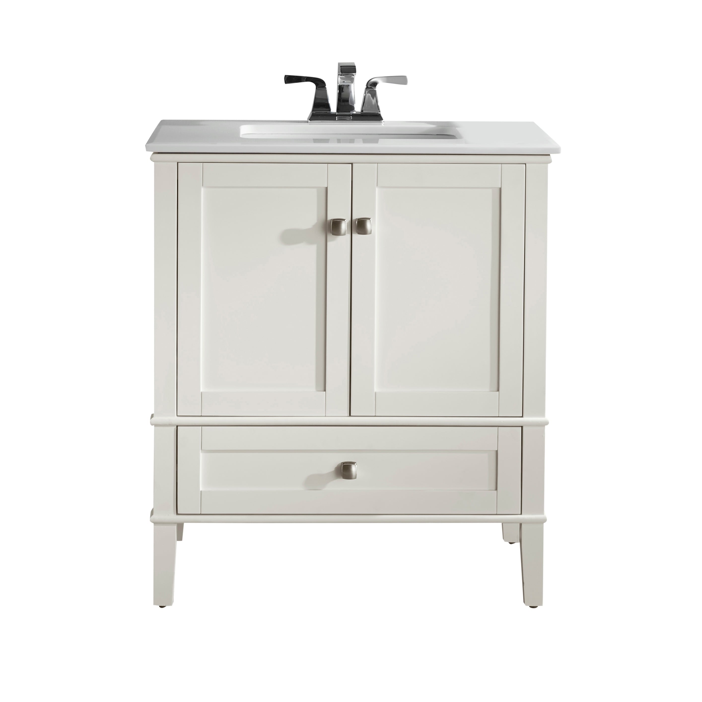 Wyndenhall Windham Soft White 2 Door 30 Inch Bath Vanity Set Wyndenhall Windham Soft White 2 Door 30 Inch Bath Vanity Set With Bottom Drawer And Quartz Marble Top On Free Shipping Today