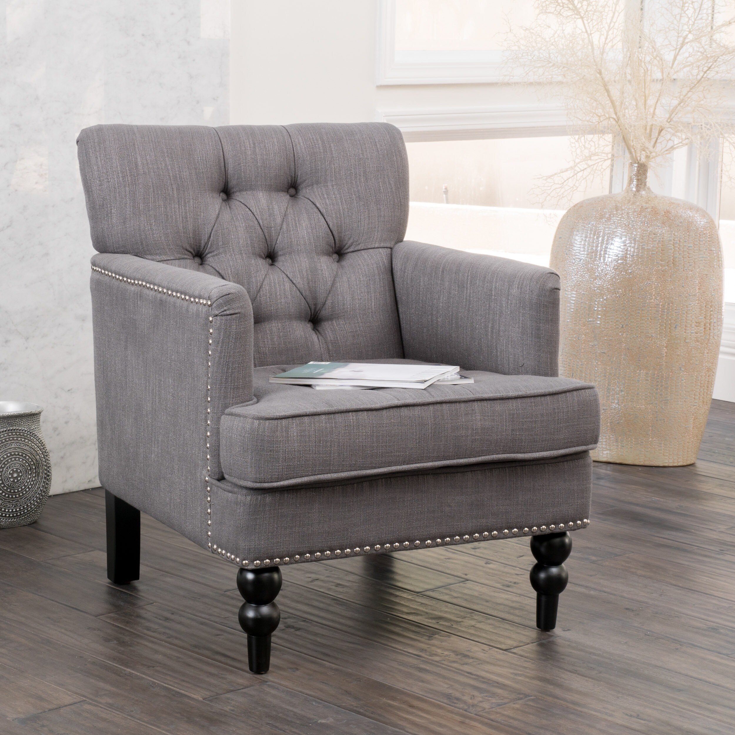 Malone Charcoal Grey Club Chair By Christopher Knight Home On Malone Charcoal Grey Club Chair By Christopher Knight Home