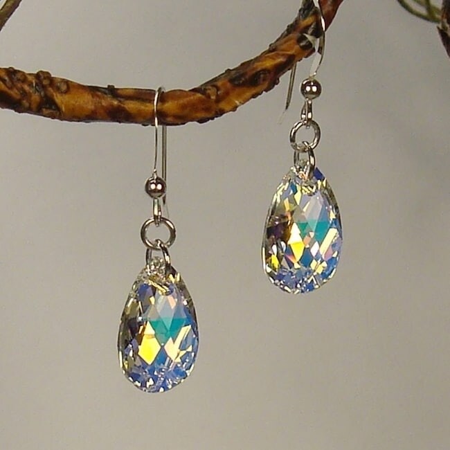 Handmade Jewelry By Dawn Sterling Silver Crystal Aurora Handmade Jewelry By Dawn Sterling Silver Crystal Aurora Borealis Pear Earrings Usa On Free Shipping Orders Over 45