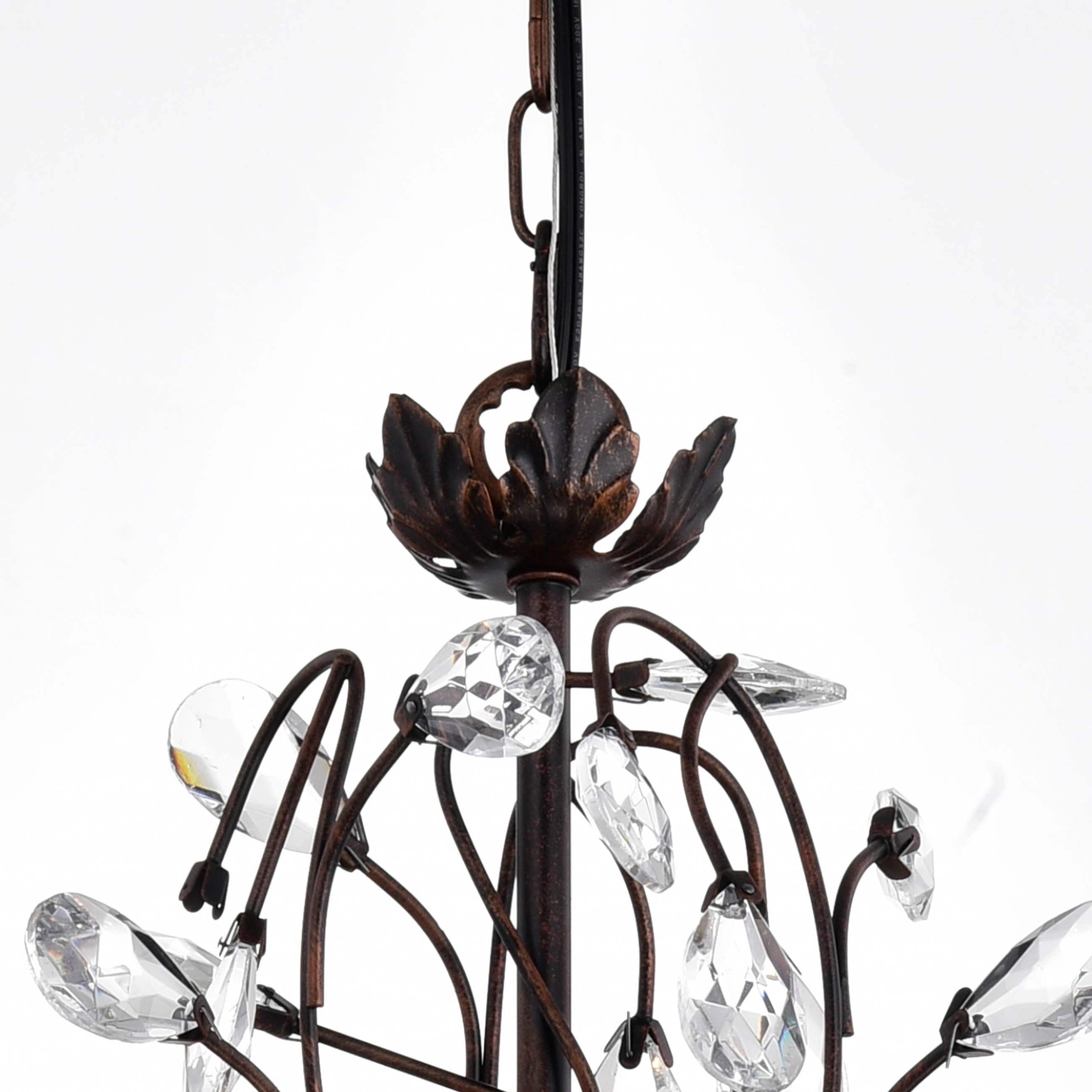 Holly 4 Light Antique Copper Crystal Leaves Chandelier Free Holly 4 Light Antique Copper Crystal Leaves Chandelier Free Today Com 6830450