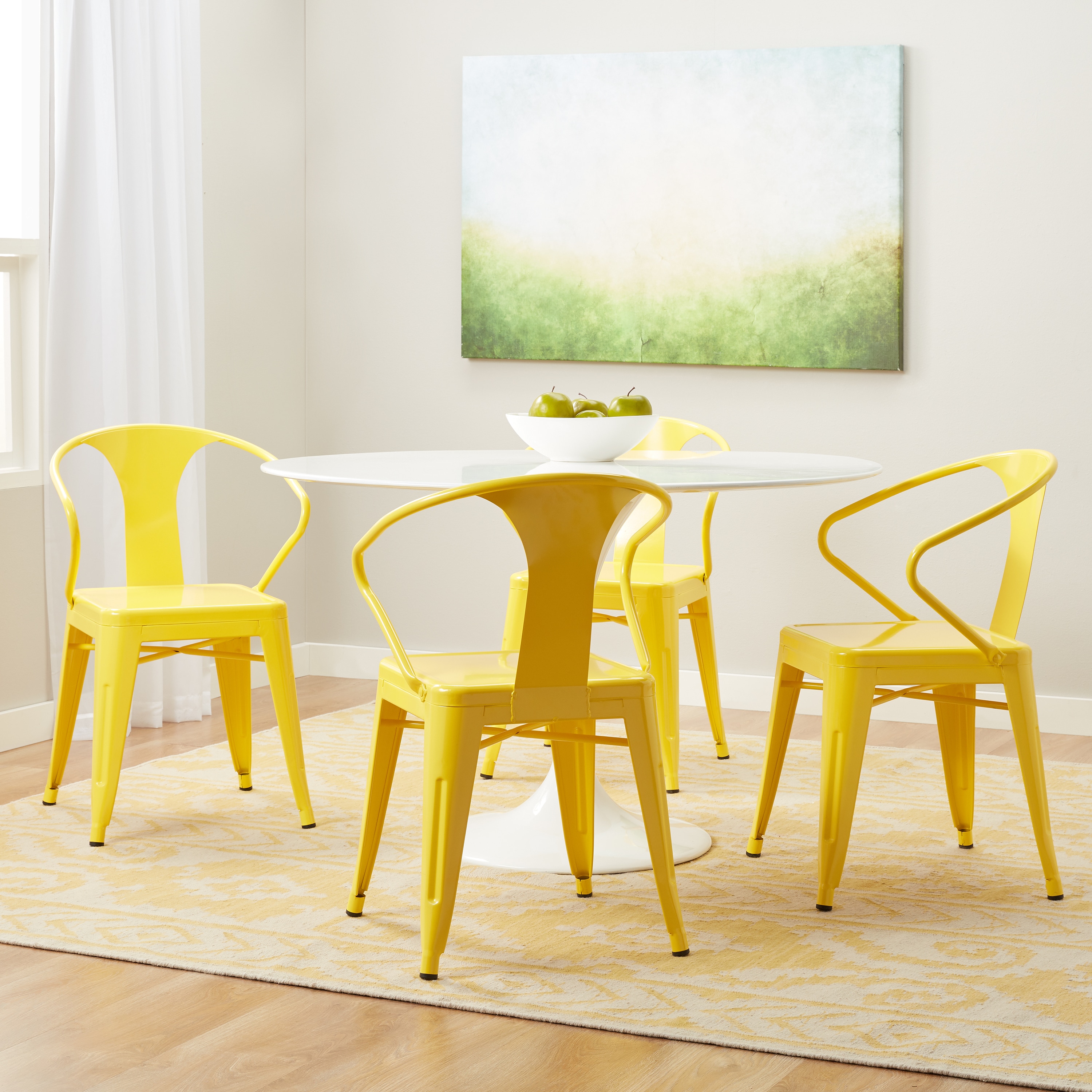 Carbon Loft Tabouret Lemon Metal Stacking Chairs Set of 4 Free