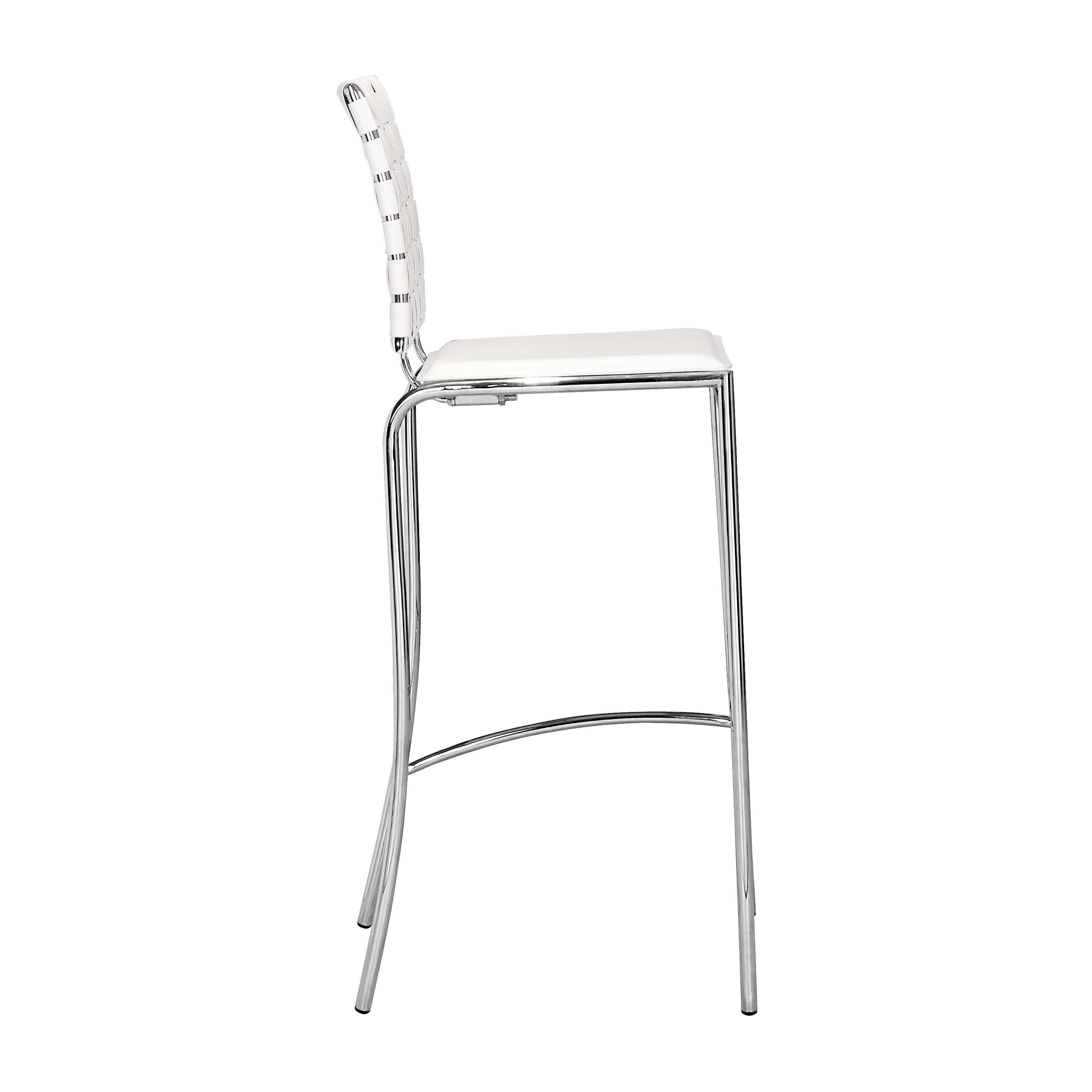 Zuo Criss Cross Modern Leather And Chrome White Bar Chairs Set Zuo Criss Cross Modern Leather And Chrome White Bar Chairs Set Of 2 Free Shipping Today 6995887