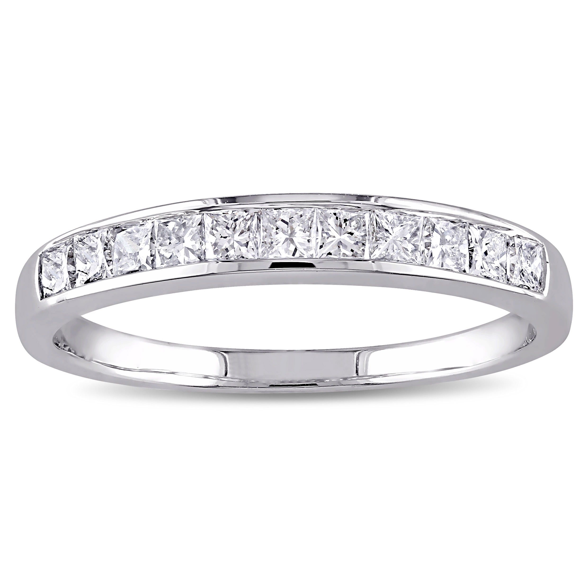 Miadora 14k White Gold 1 2ct Tdw Igl Certified Princess Channel Miadora 14k White Gold 1 2ct Tdw Igl Certified Princess Channel Set Diamond Wedding Band G H I1 I2 On Free Shipping Today