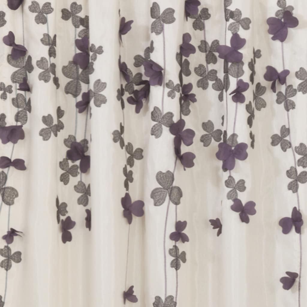 Lush Decor Ivory And Purple Faux Silk 84 Inch Flower Drop Lush Decor Ivory And Purple Faux Silk 84 Inch Flower Drop Curtain Panel Free Shipping On Orders Over 45 7194861