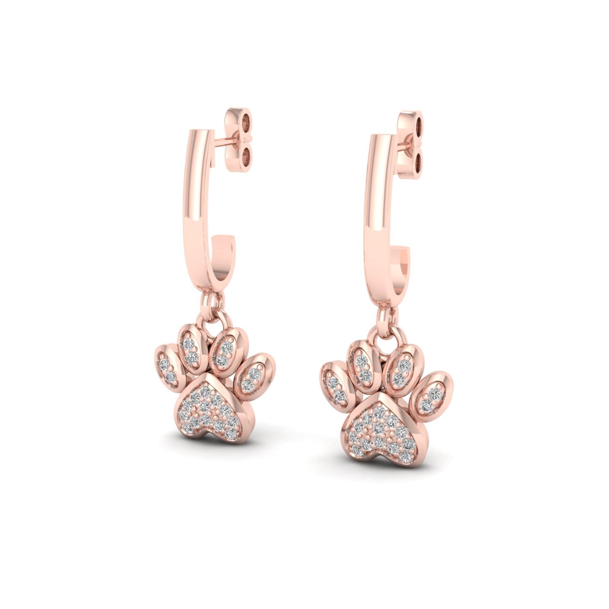 De Couer Igi Certified 10k Gold 1 10ct Tdw Diamond Paw Print De Couer Igi Certified 10k Gold 1 10ct Tdw Diamond Paw Print Earrings Free Shipping Today 7252532