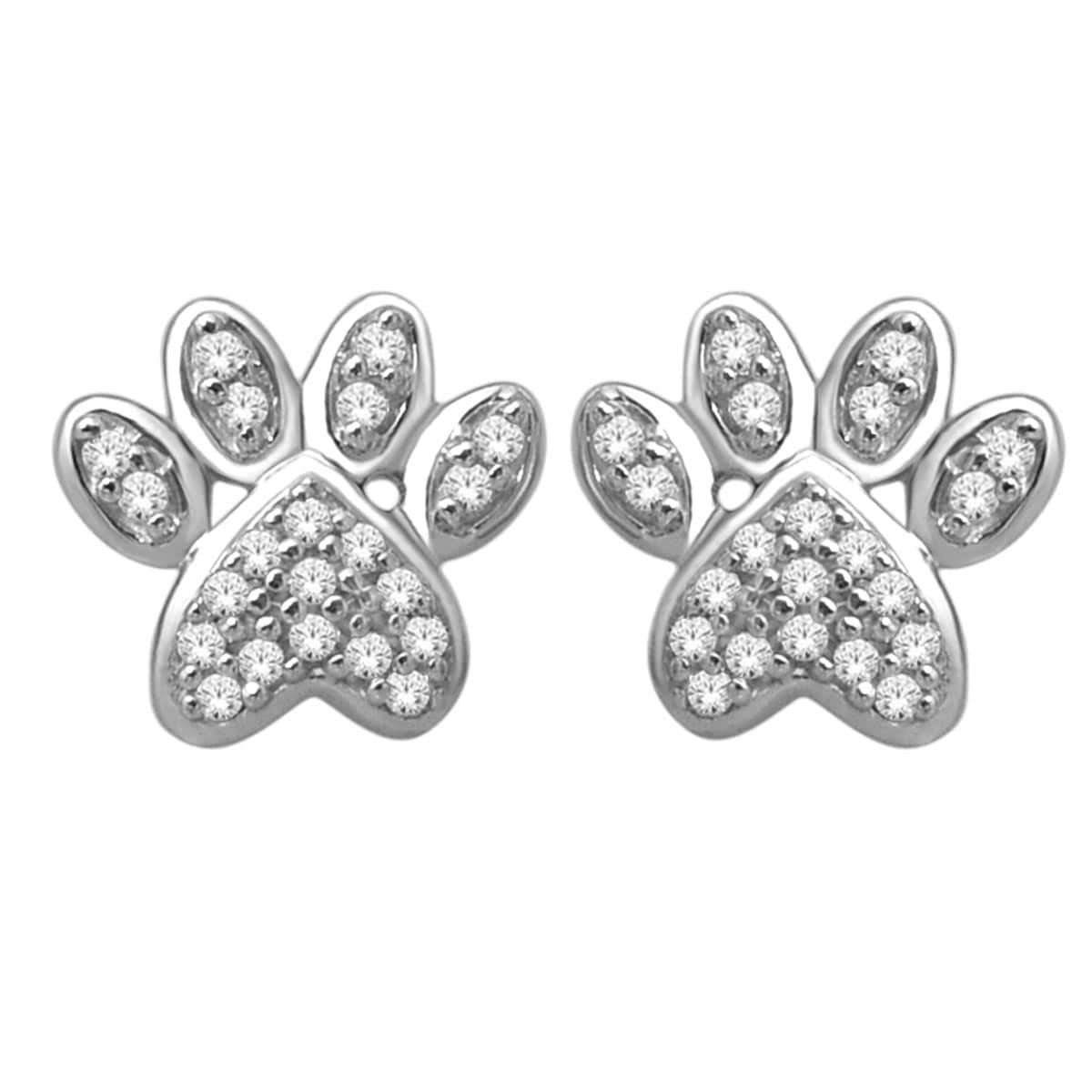 De Couer Igi Certified 10k White Gold 1 10ct Tdw Diamond Dog De Couer Igi Certified 10k White Gold 1 10ct Tdw Diamond Dog Paw Print Earrings H I Free Shipping Today 7252546