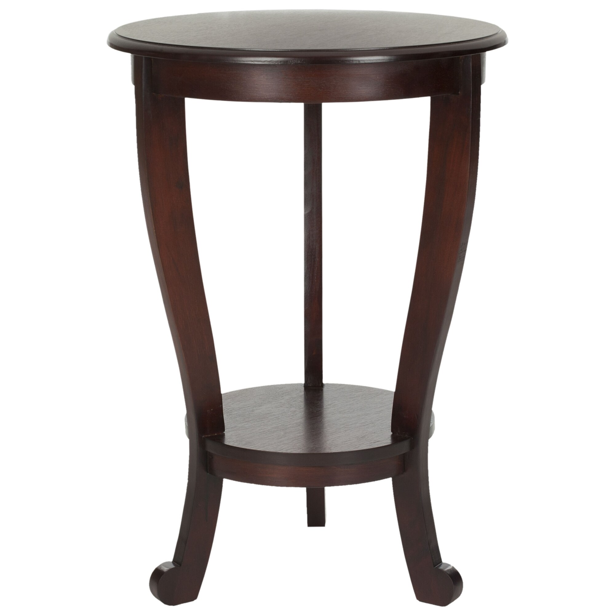 Shop Safavieh Cape Cod Dark Cherry Pedestal Side Table On Sale