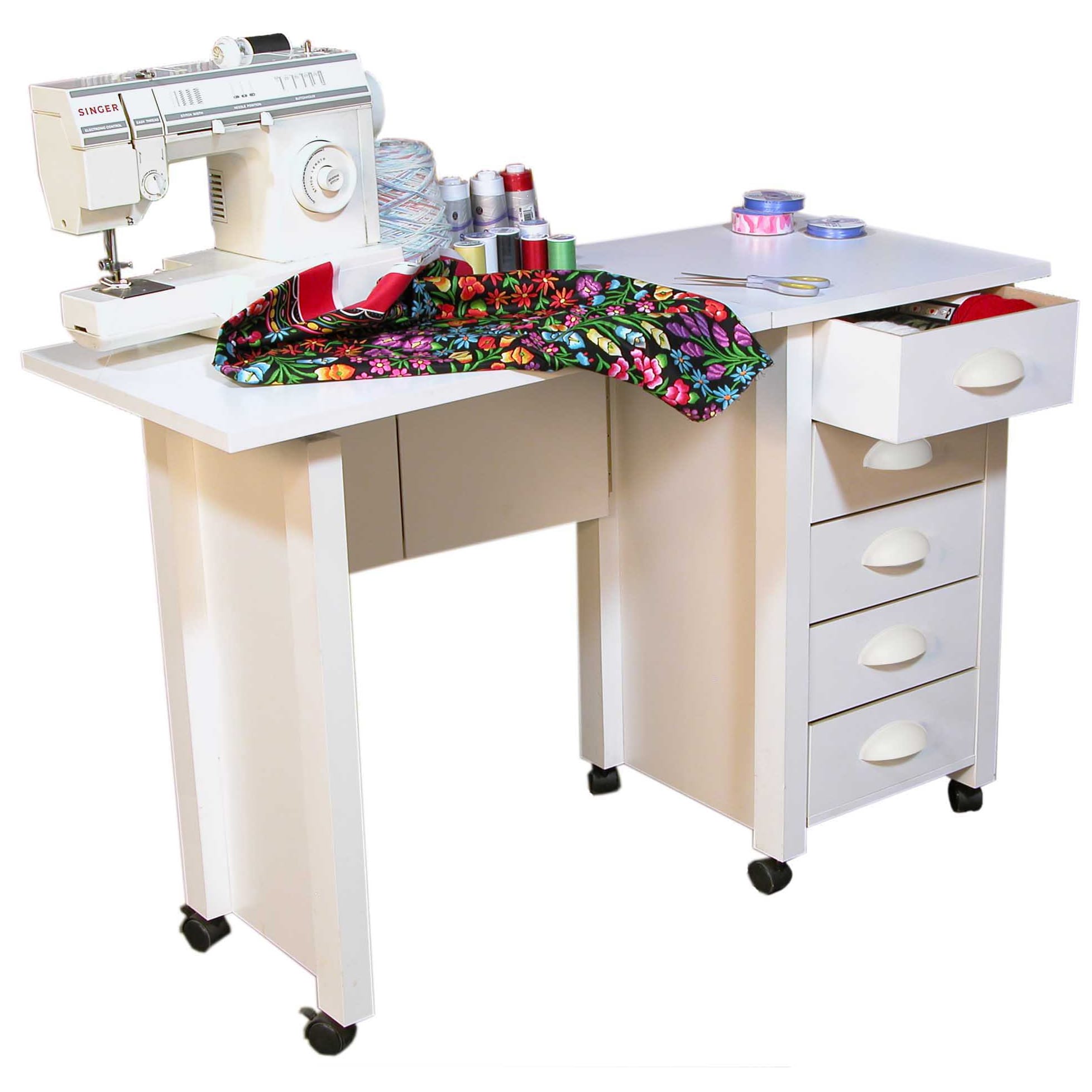 Venture Horizon White Mobile Desk And Craft Center Sewing Venture Horizon White Mobile Desk And Craft Center Sewing Machine Table Free Shipping Today 7317672