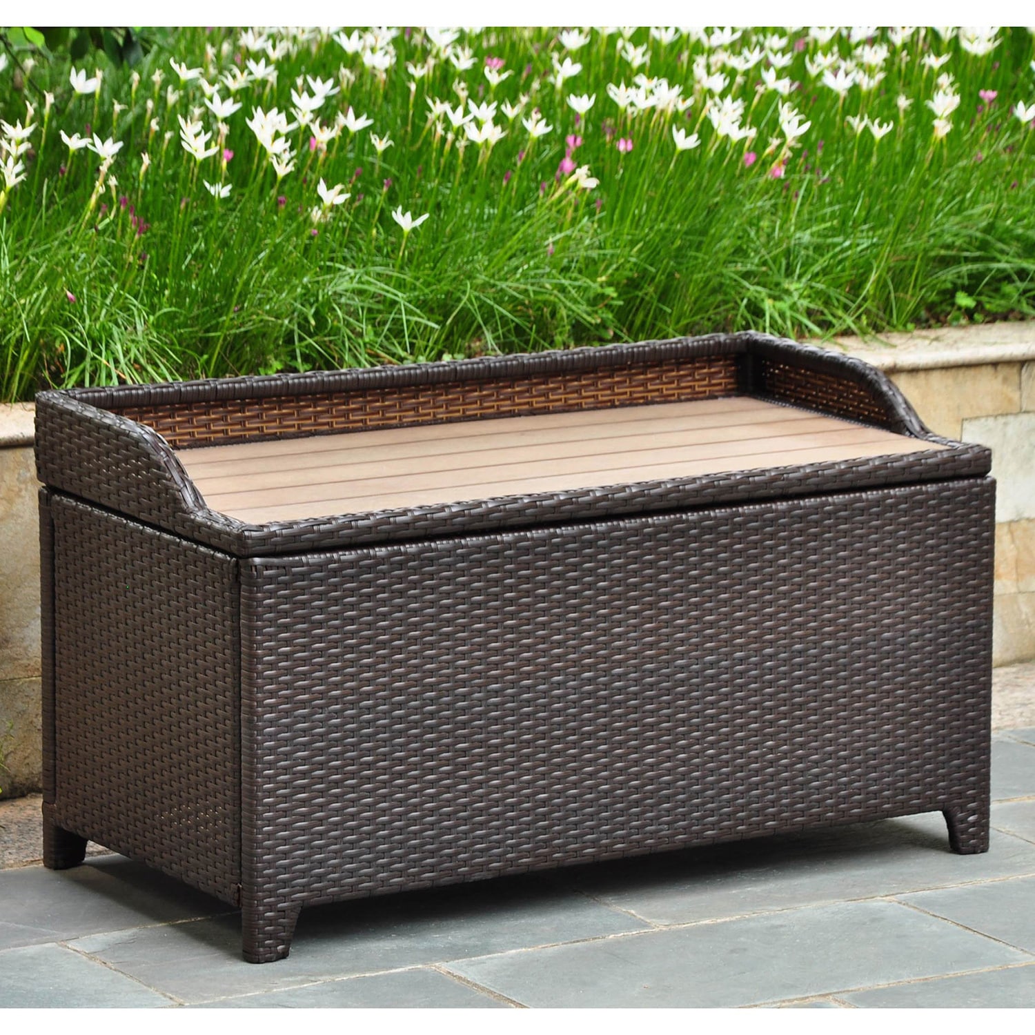 Backyard storage bench