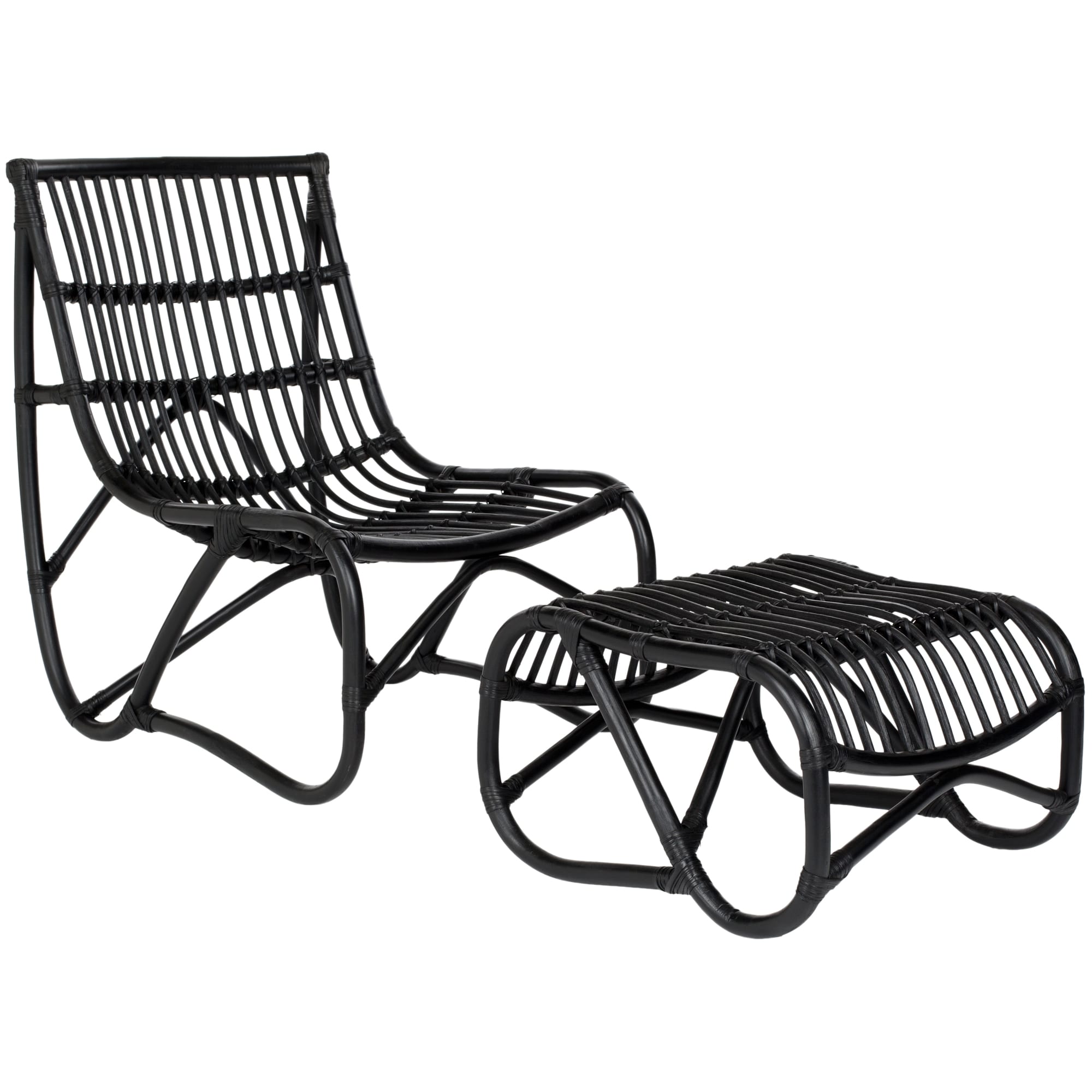 Safavieh Shenandoah Black Wicker Chair And Ottoman Set On Safavieh Shenandoah Black Wicker Chair And Ottoman Set
