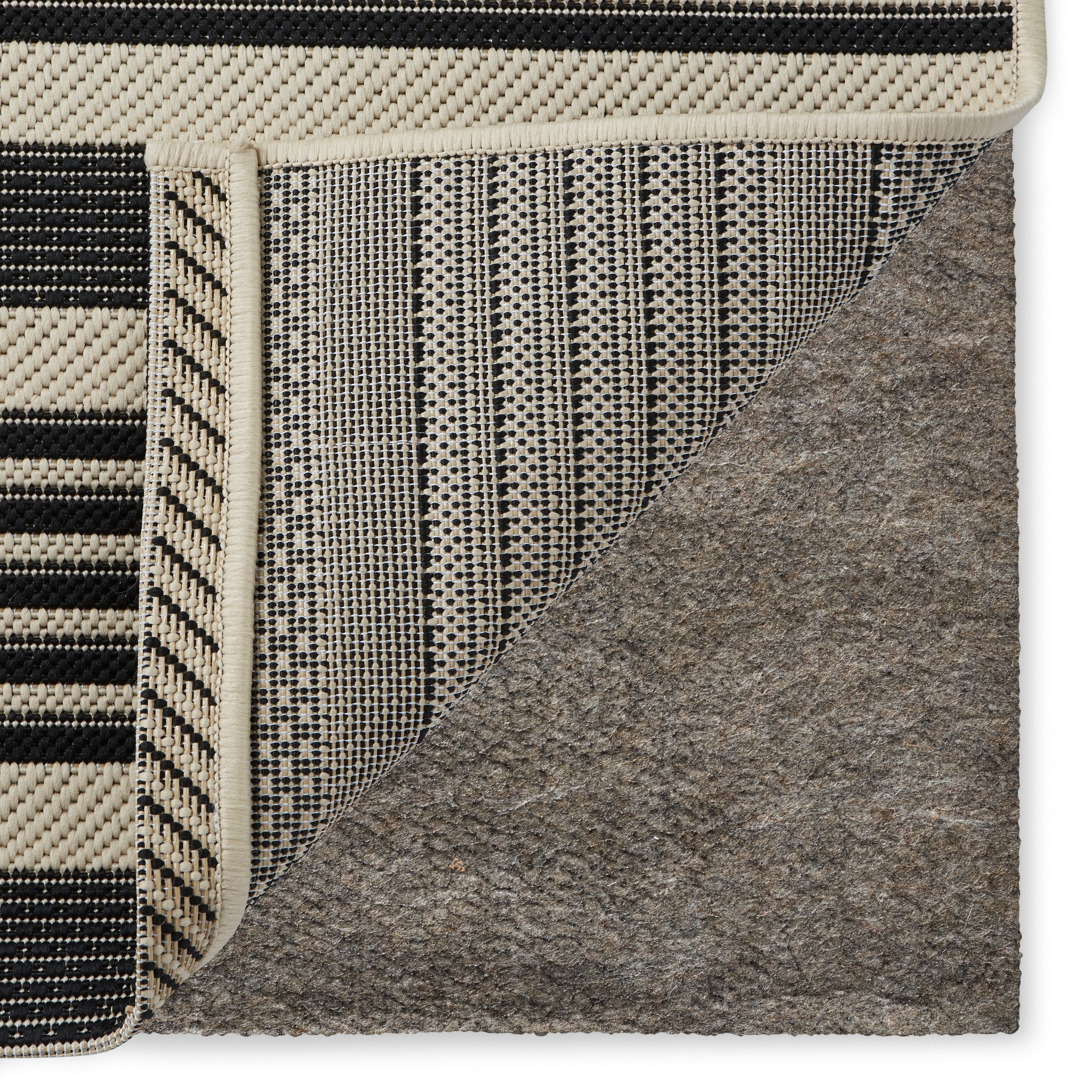 Shop Safavieh Courtyard Stripe Black Bone Indoor Outdoor Rug