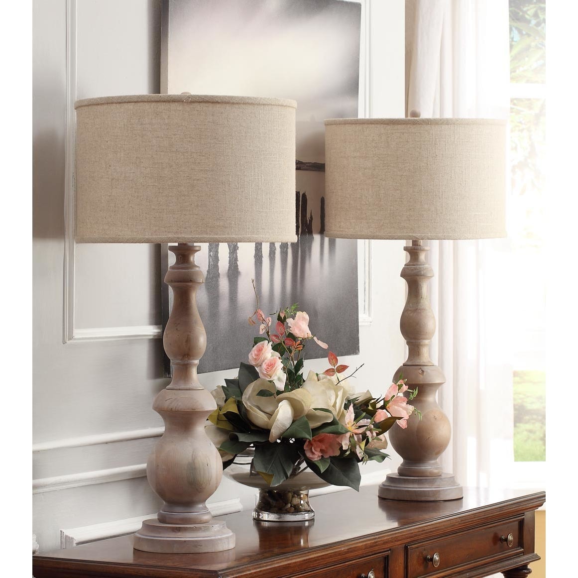 Shop the gray barn latte grand milk washed wooden 38 inch oversized table lamp free shipping today overstock 7411415