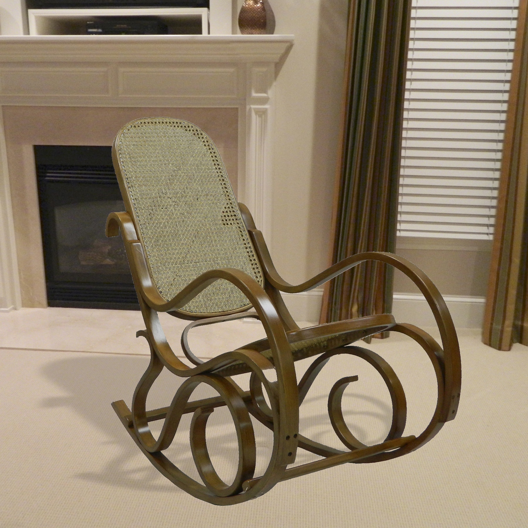 alexandria oak finish bentwood rocking chair