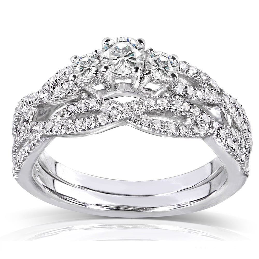 Annello 14k Gold 1 2ct Tdw Diamond Braided Bridal Ring Set On Annello 14k Gold 1 2ct Tdw Diamond Braided Bridal Ring Set On Free Shipping Today 7499313