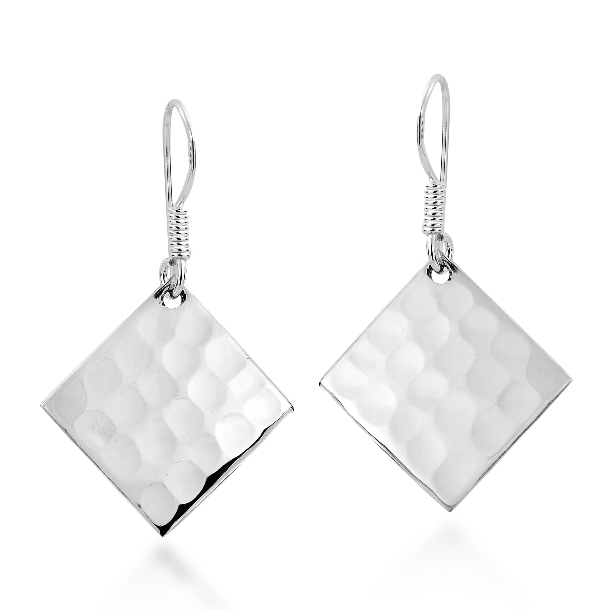 Handmade Hammer Texture Tilted Square 925 Silver Earrings Handmade Hammer Texture Tilted Square 925 Silver Earrings Thailand On Free Shipping Orders Over 45 7524100