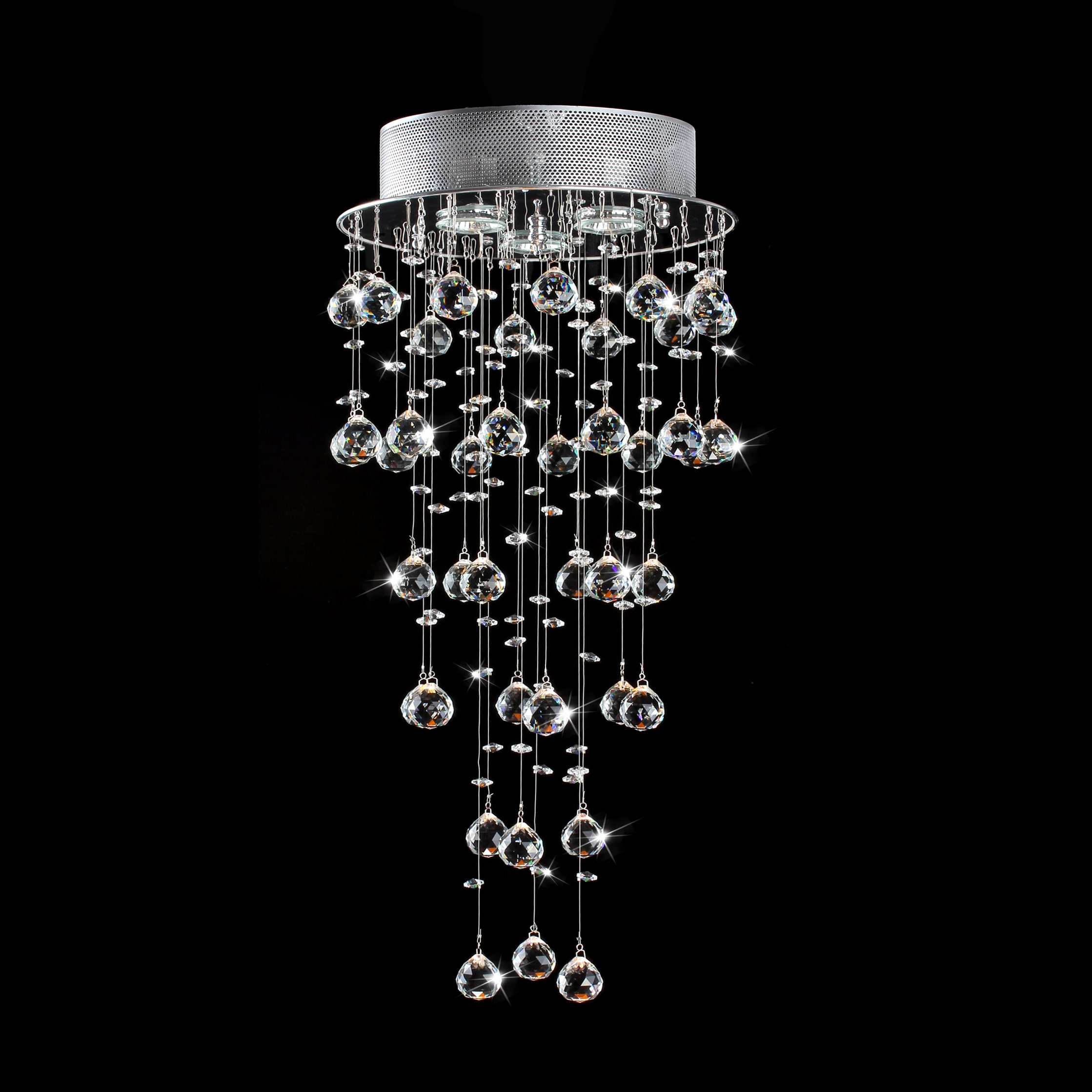 Floating Crystals And Chrome Flush Mount Chandelier Silver Floating Crystals And Chrome Flush Mount Chandelier Silver Free Shipping Today 7538663