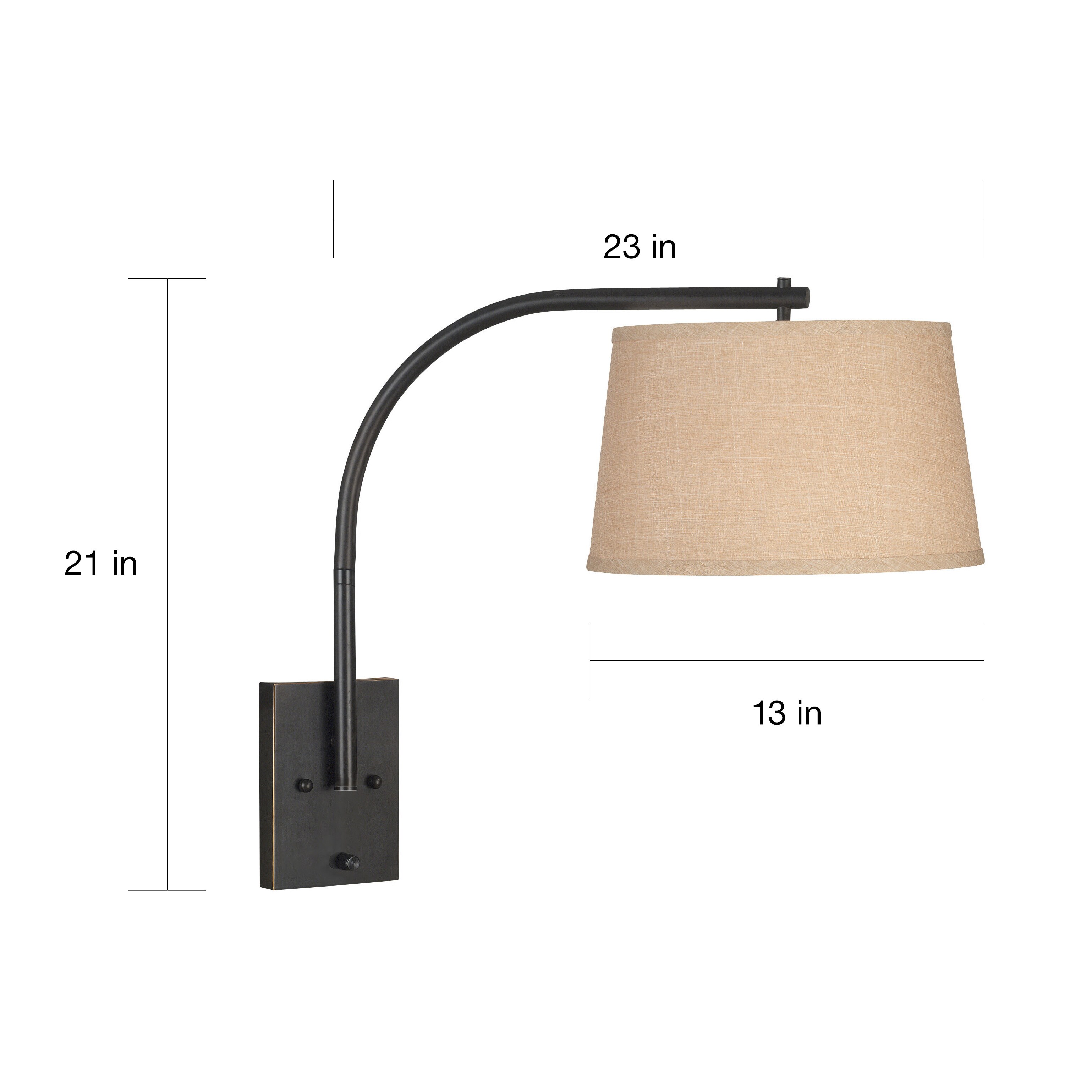 Shop Design Craft Hackett 21 inch Wall Swing Arm Lamp Free