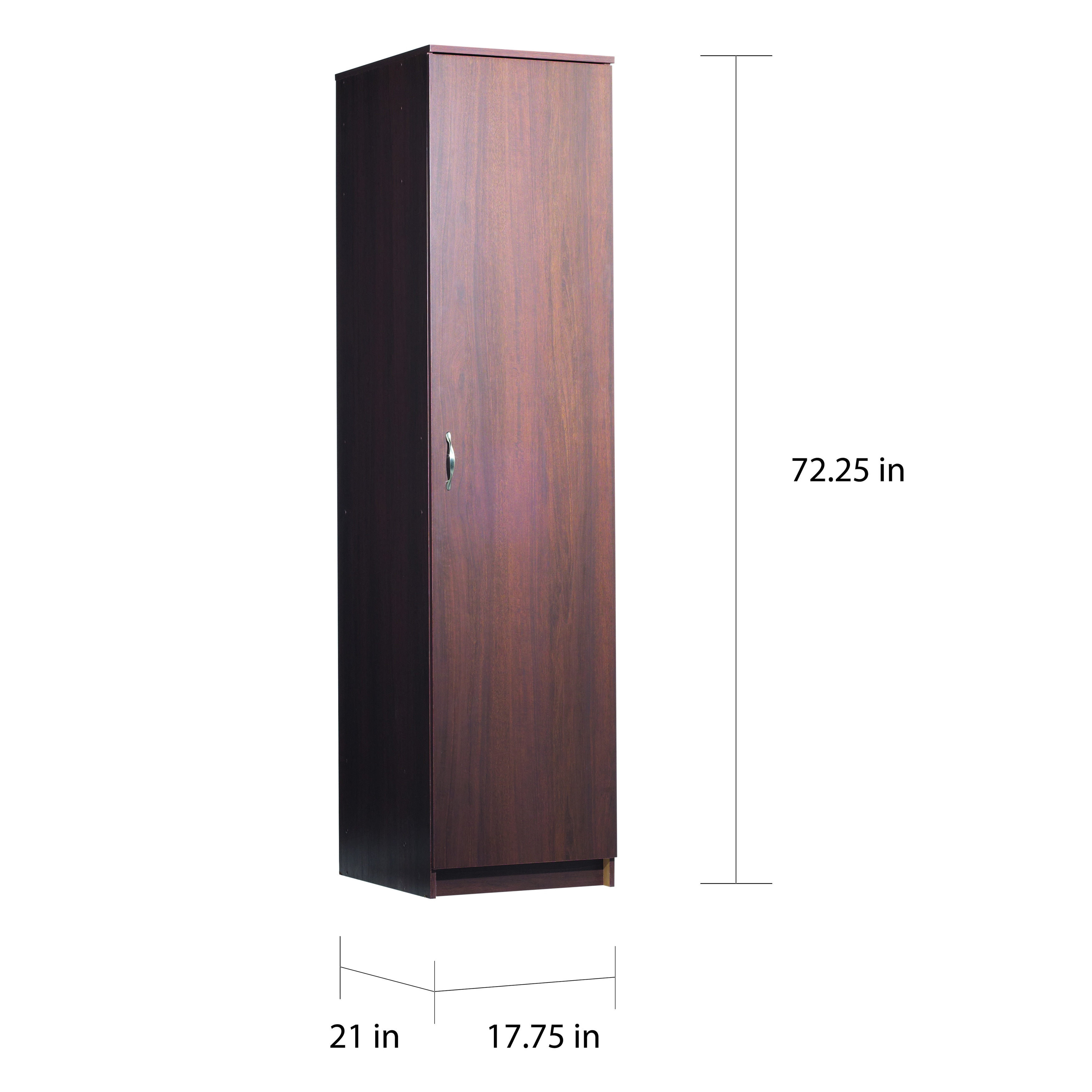 Shop Akadahome 72 Inch Single Door Walnut Storage Cabinet Brown