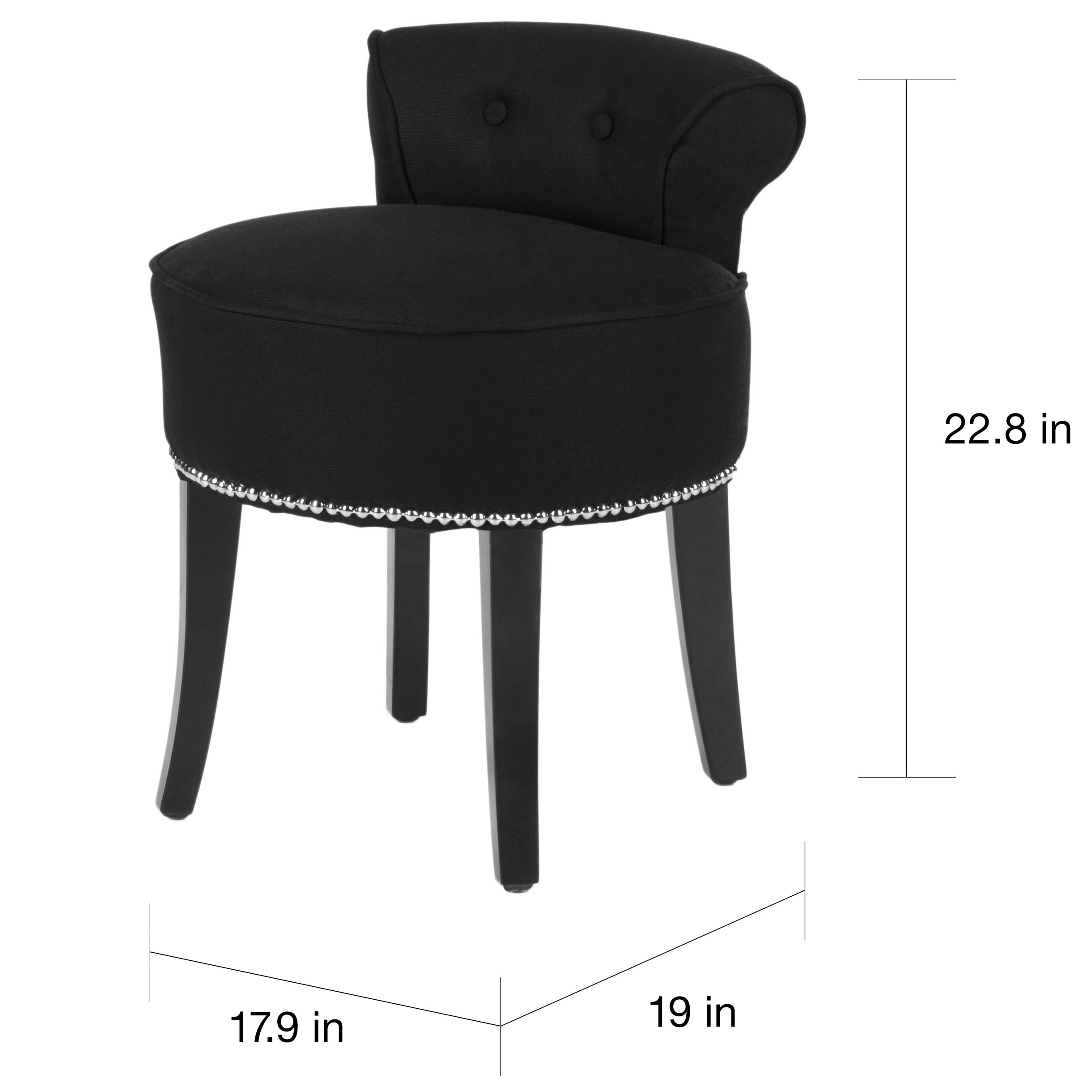Safavieh Georgia Black Vanity Stool 18 W X 19 D 23 H Free Safavieh Georgia Black Vanity Stool 18 W X 19 D 23 H Free Shipping Today 7634112