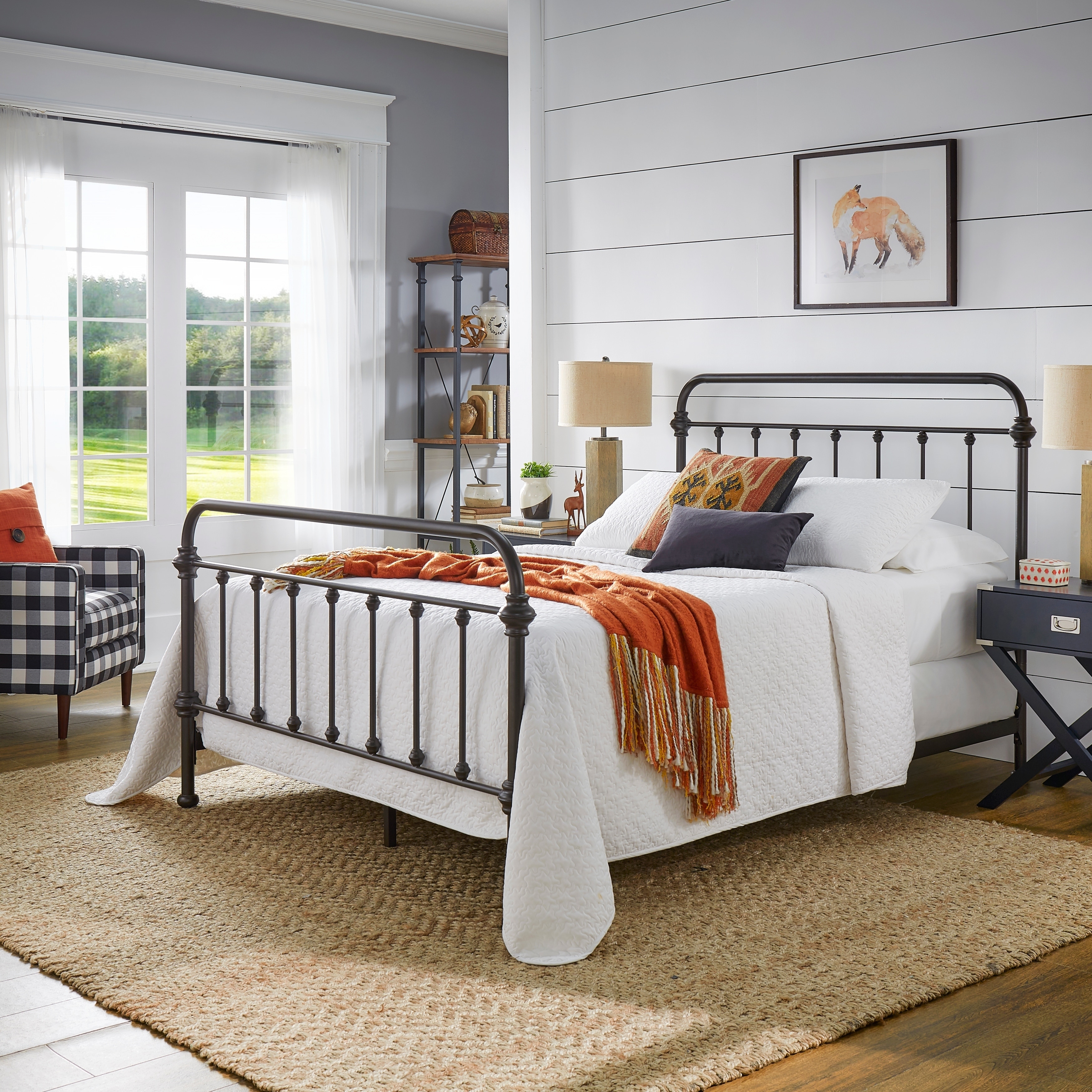 rod iron bed frame king