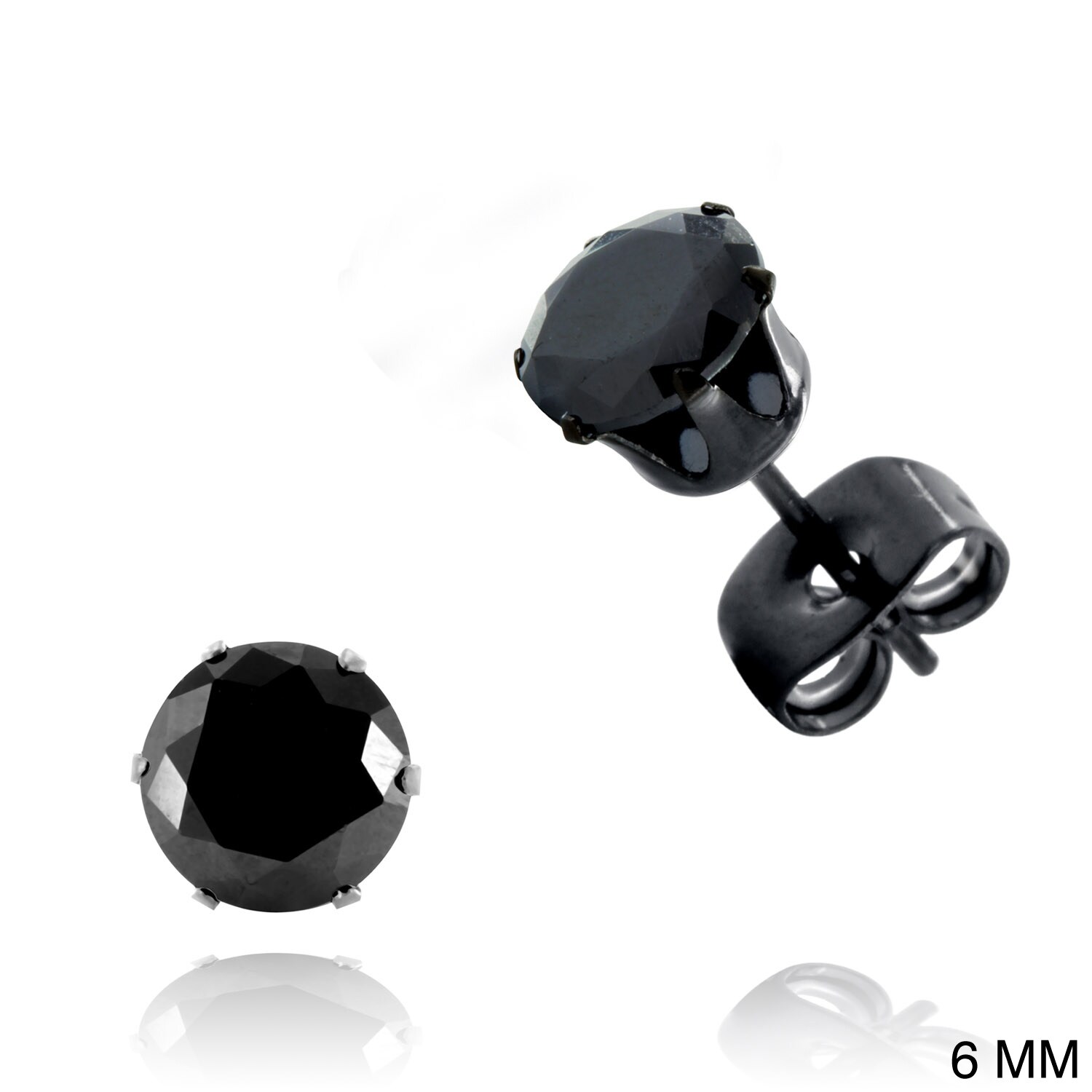Black Plated Stainless Steel Cubic Zirconia Earrings Black Plated Stainless Steel Cubic Zirconia Earrings Free Shipping On Orders Over 45 7728451