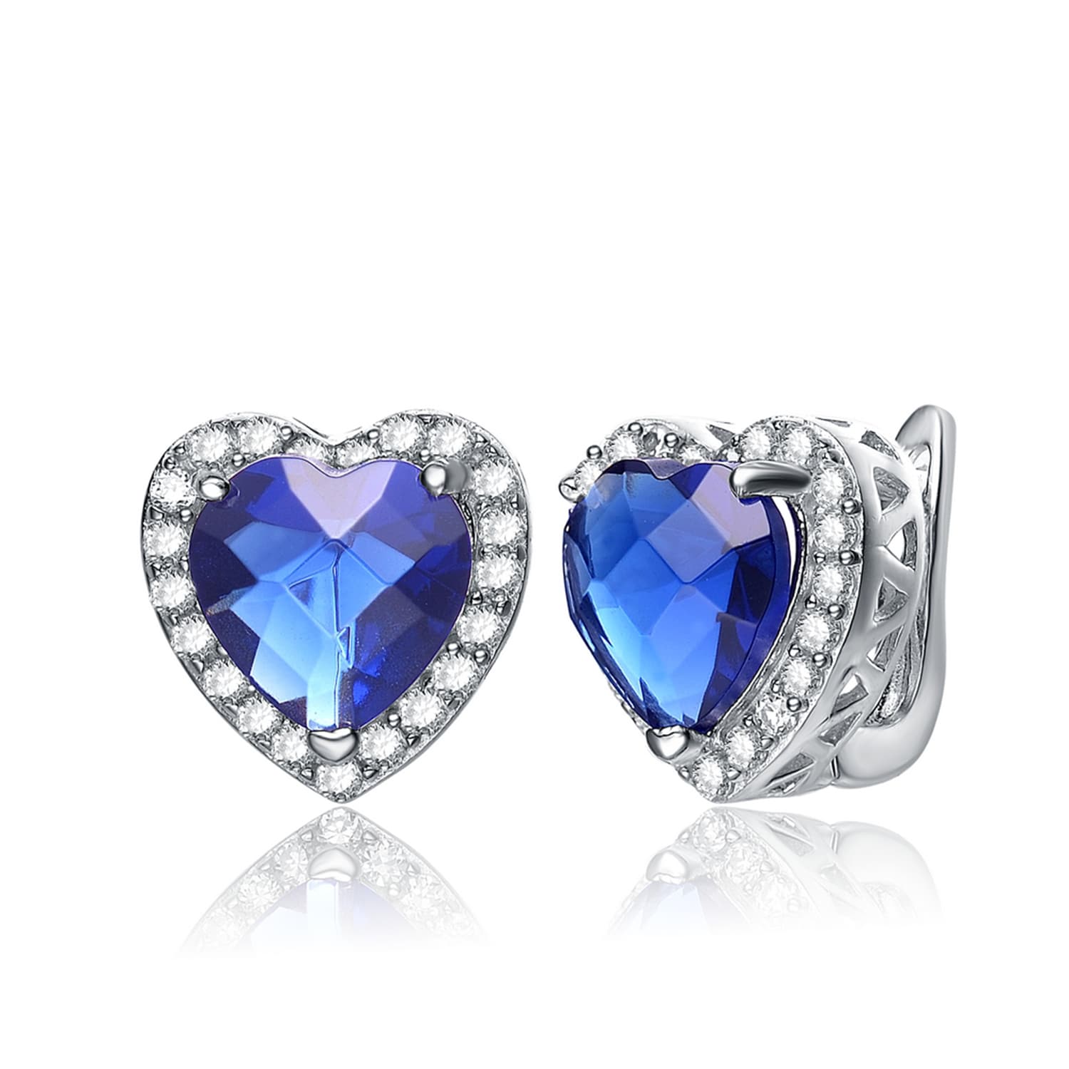 Collette Z Sterling Silver Heart Cut Blue Cubic Zirconia Collette Z Sterling Silver Heart Cut Blue Cubic Zirconia Earrings Free Shipping On Orders Over 45 7941466
