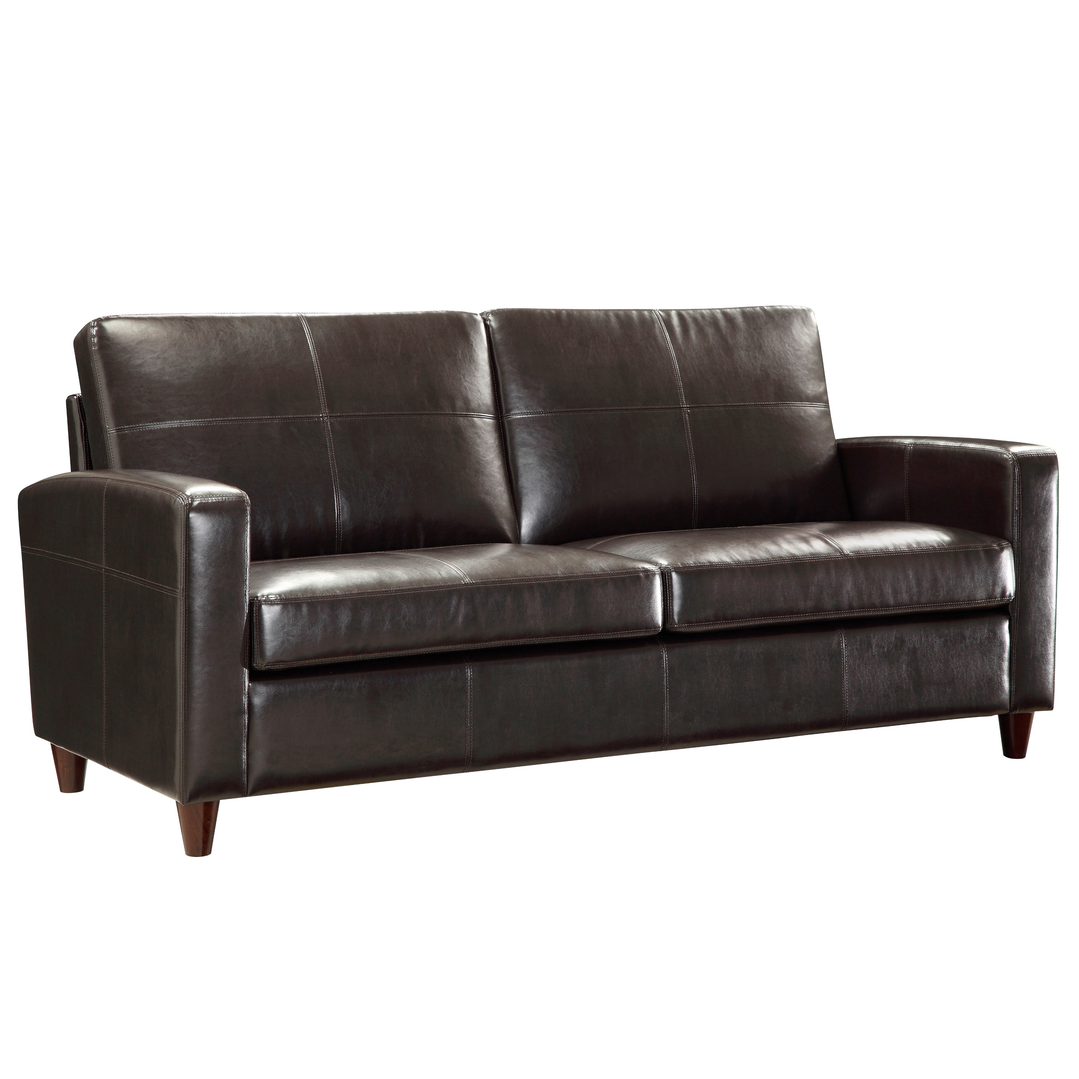 Office Star Espresso Bonded Leather Sofa With Finish Legs N A