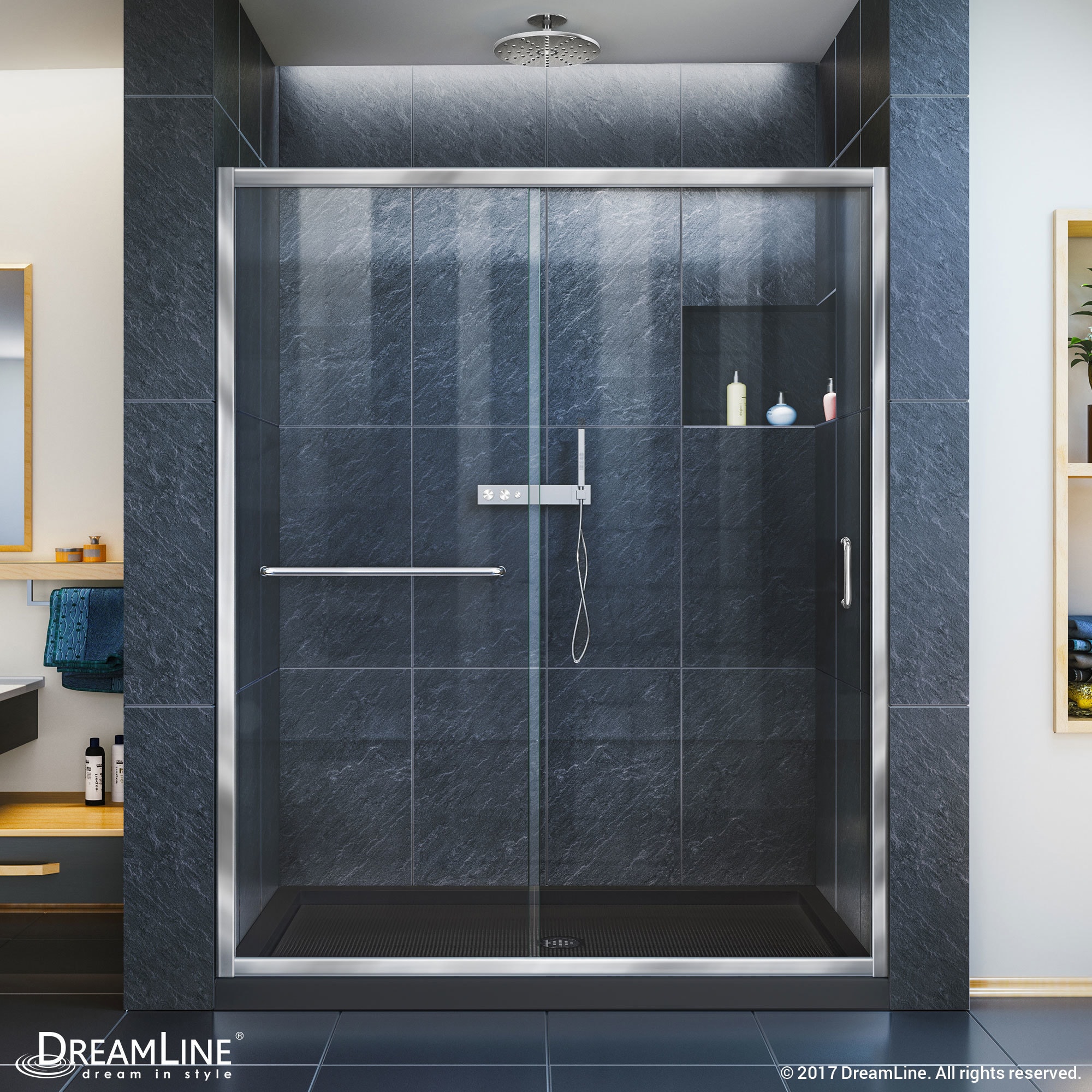 Dreamline Infinity Z 56 60 In W X 72 H Semi Frameless Dreamline Infinity Z 56 60 In W X 72 H Semi Frameless Sliding Shower Door Clear Gl Free Shipping Today 7990102