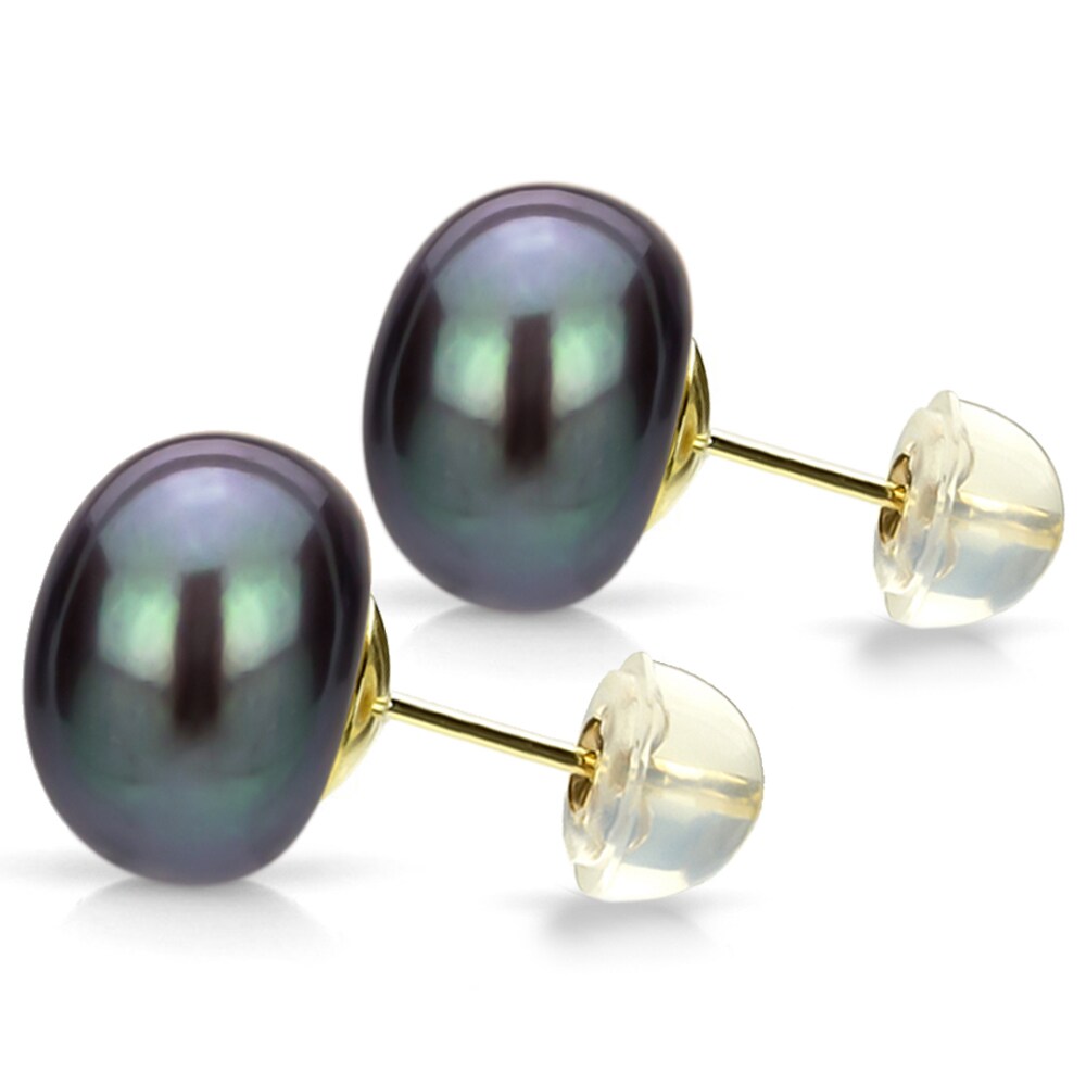 Davonna 24k Gold Over Sterling Black Freshwater Pearl Stud Davonna 24k Gold Over Sterling Black Freshwater Pearl Stud Earring On Free Shipping Orders 45 8002045
