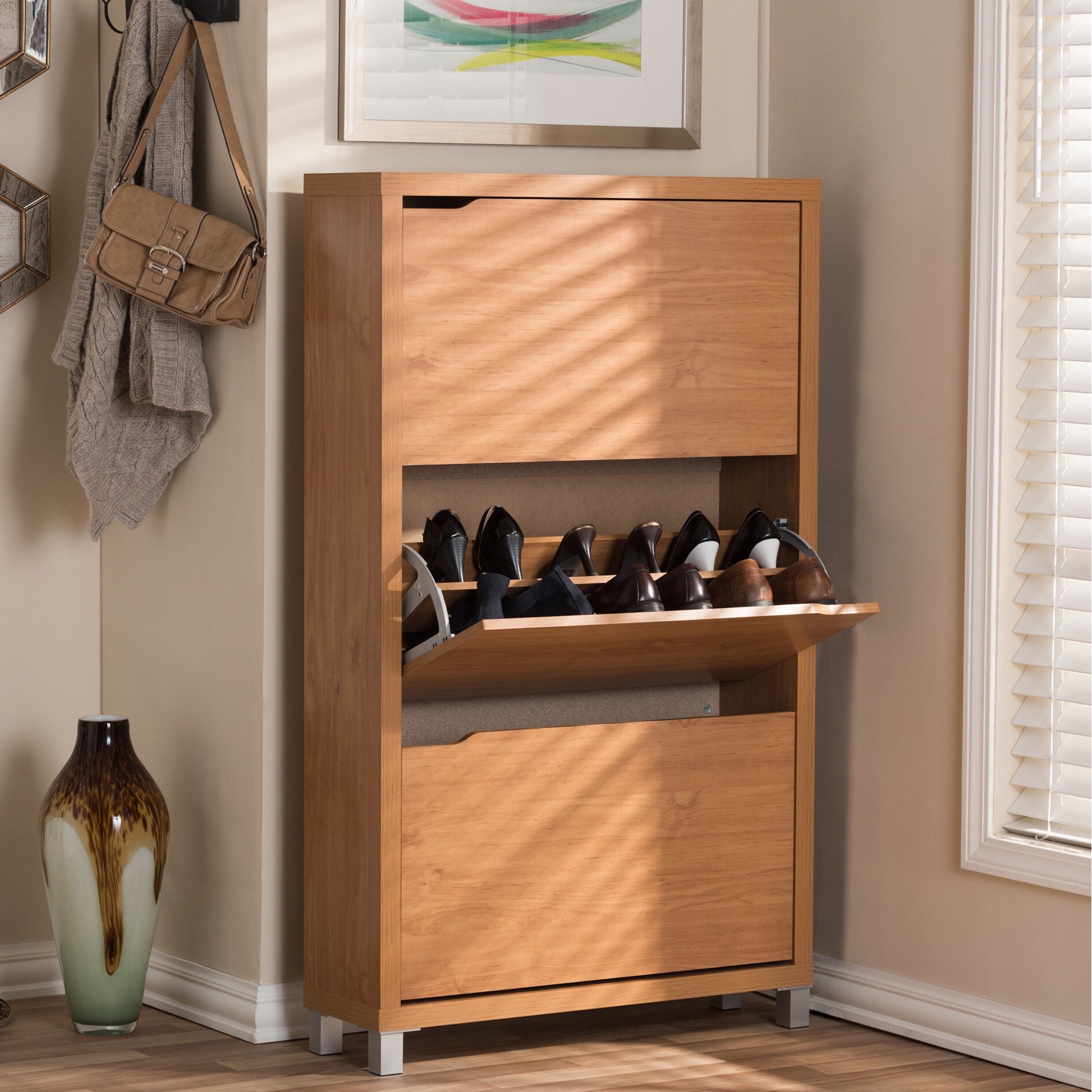 Baxton Studio Simms Modern White Shoe Cabinet Free Shipping Baxton Studio Simms Modern White Shoe Cabinet Free Shipping Today 8009734