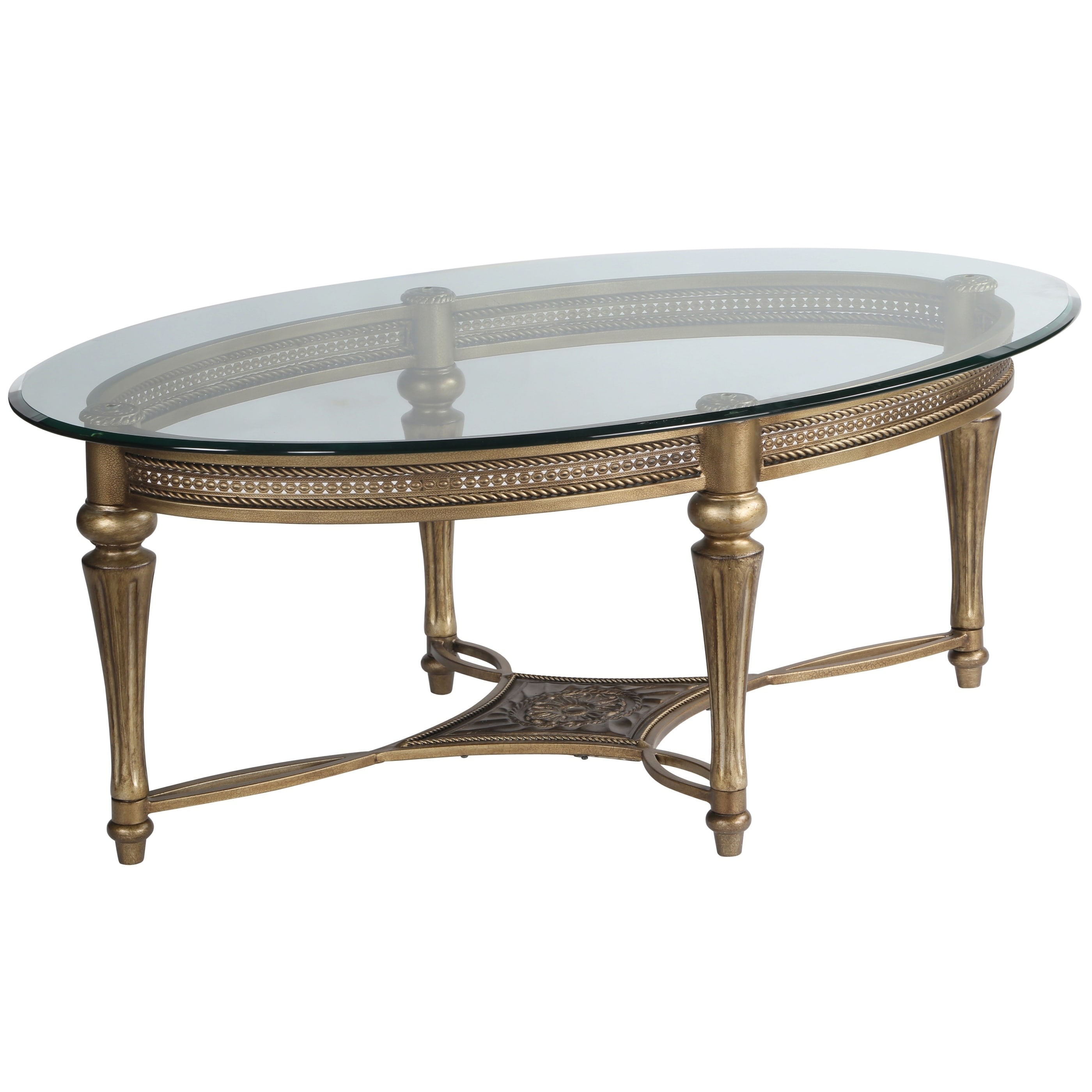Carbon Loft Carlson Traditional Wrought Iron Oval Cocktail Table