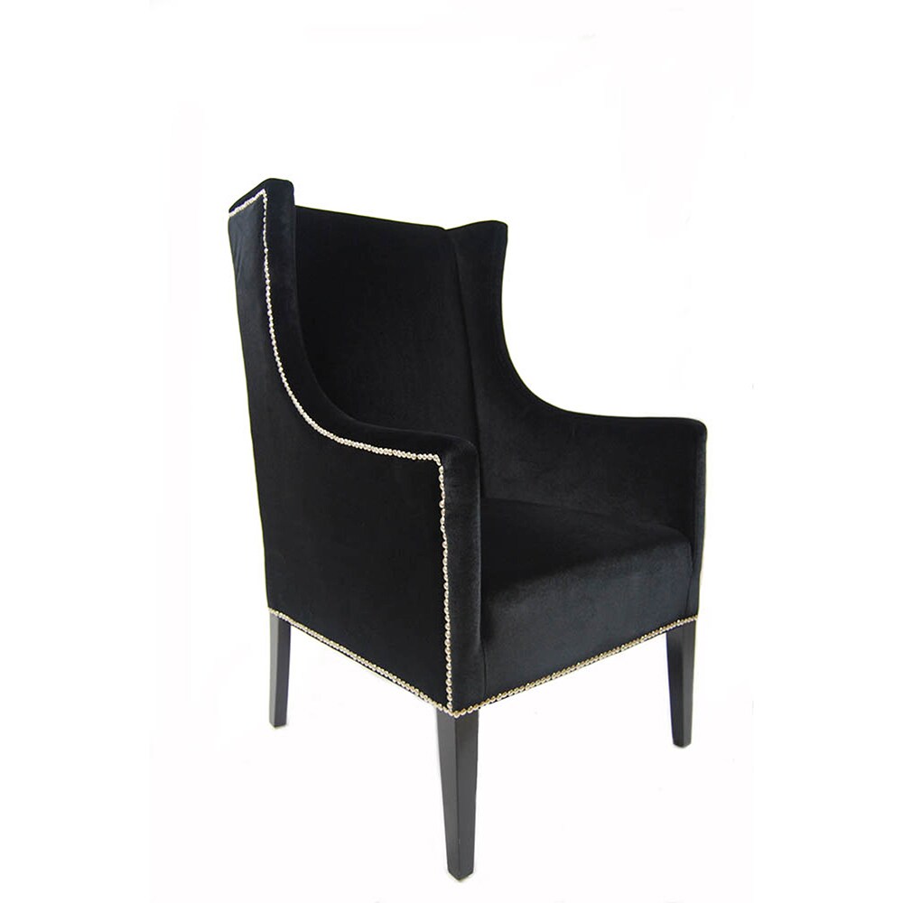 Wing Back Black Velvet Armchair Free Shipping Today Wing Back Black Velvet Armchair Free Shipping Today 8052368