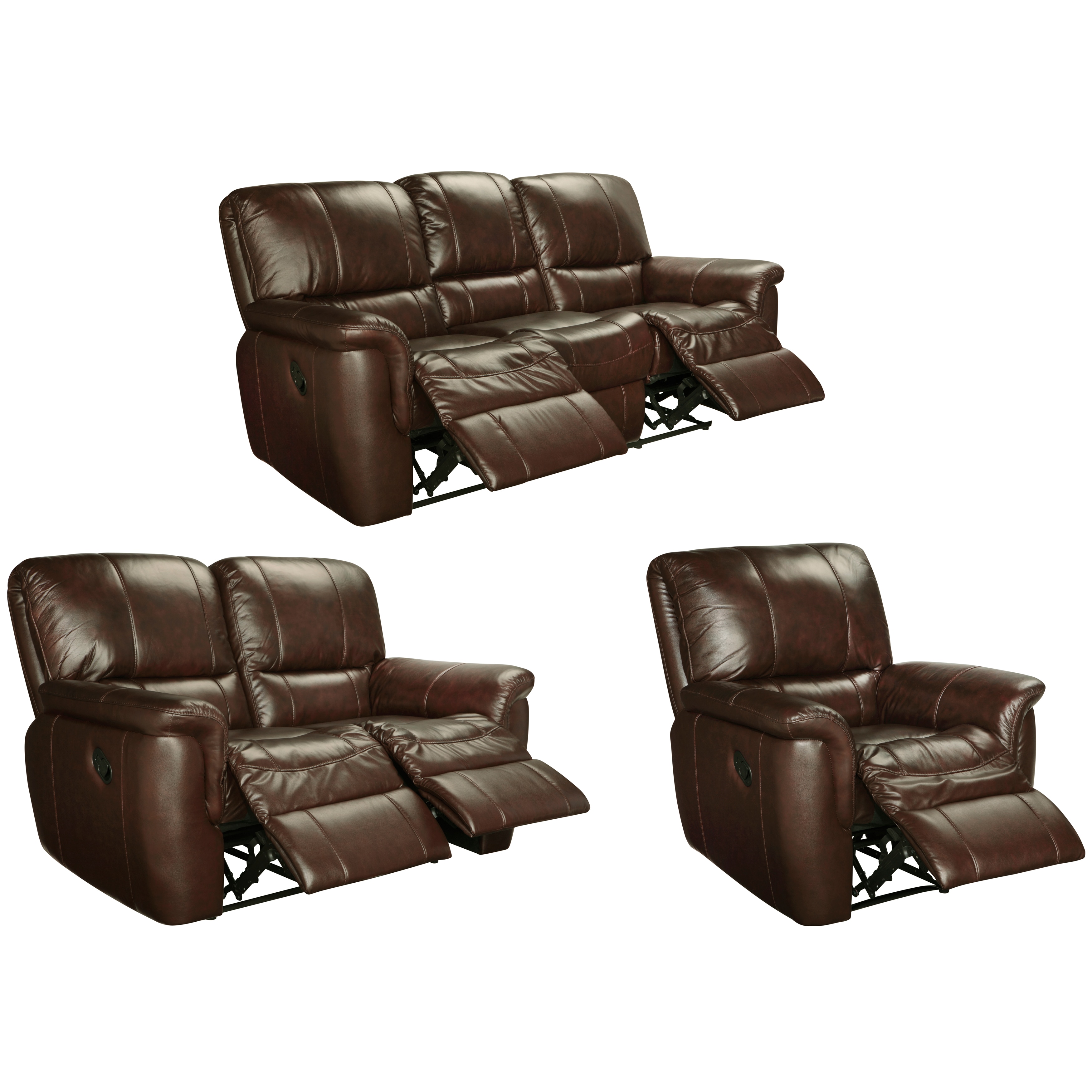Ethan Chestnut Brown Leather Reclining Sofa Loveseat And Ethan Chestnut Brown Leather Reclining Sofa Loveseat And Recliner On Free Shipping Today 8089859