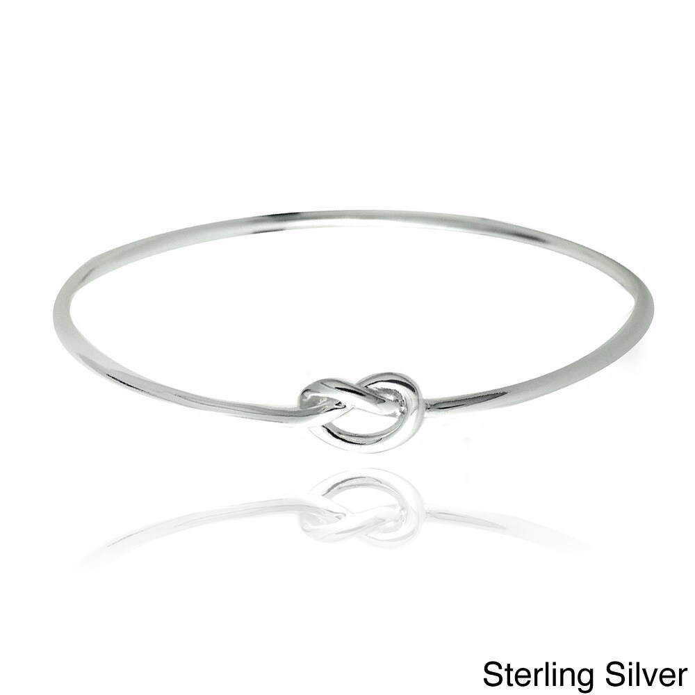 Mondevio Silver Polished Love Knot Bangle Bracelet On Mondevio Silver Polished Love Knot Bangle Bracelet On Free Shipping Today 8120037