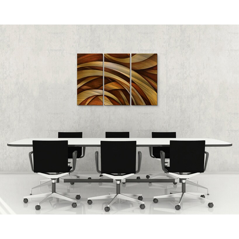 Michael Lang Tri Fold Ribbon Metal Wall Decor 3 Piece Set Michael Lang Tri Fold Ribbon Metal Wall Decor 3 Piece Set On Free Shipping Today 8179896