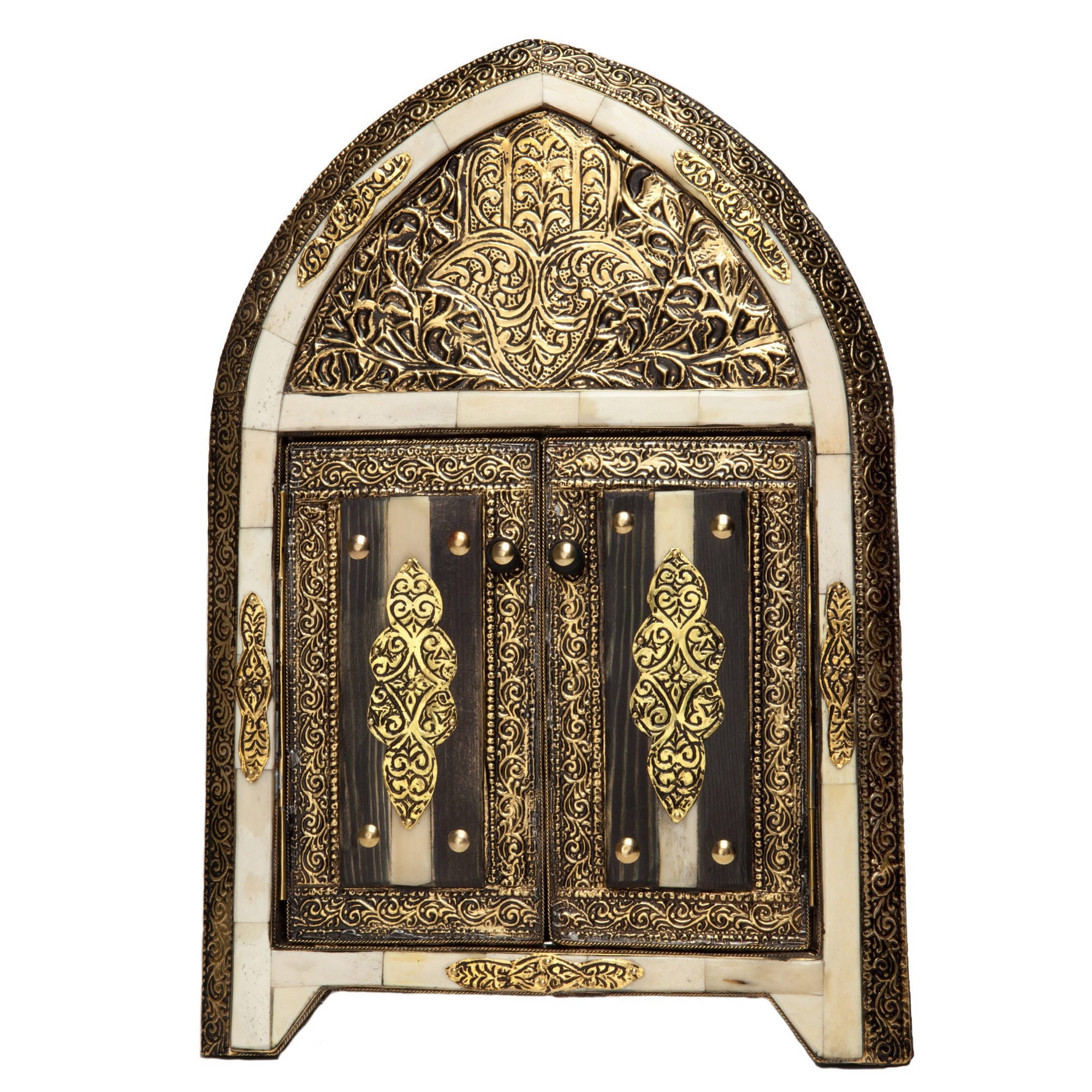 Handmade Arched White Bone Moroccan Mirror With Doors Morocco Handmade Arched White Bone Moroccan Mirror With Doors Morocco Free Shipping Today 8187979