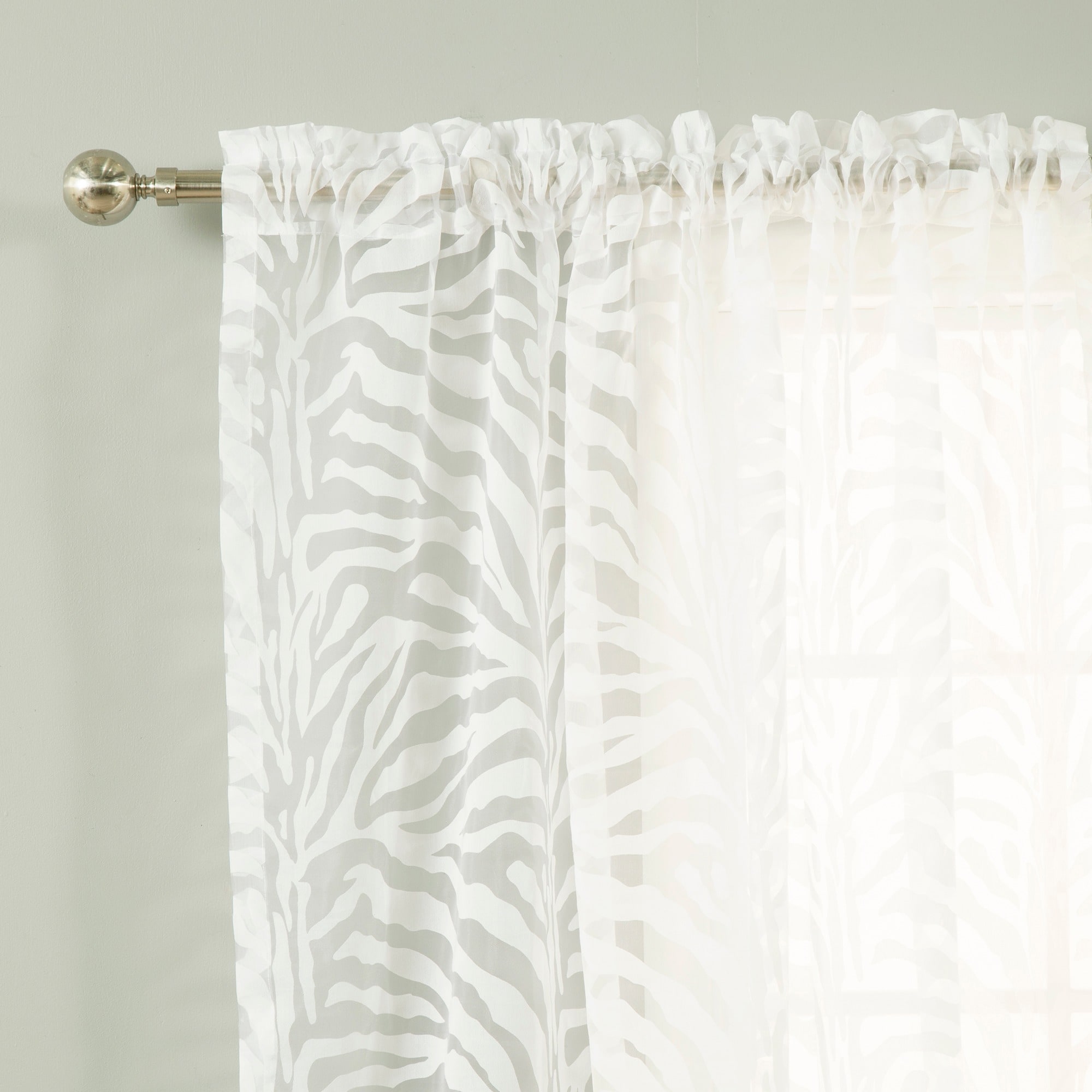Shop Aurora Home Zebra Burnout Sheer 84 Inch Rod Pocket Curtain