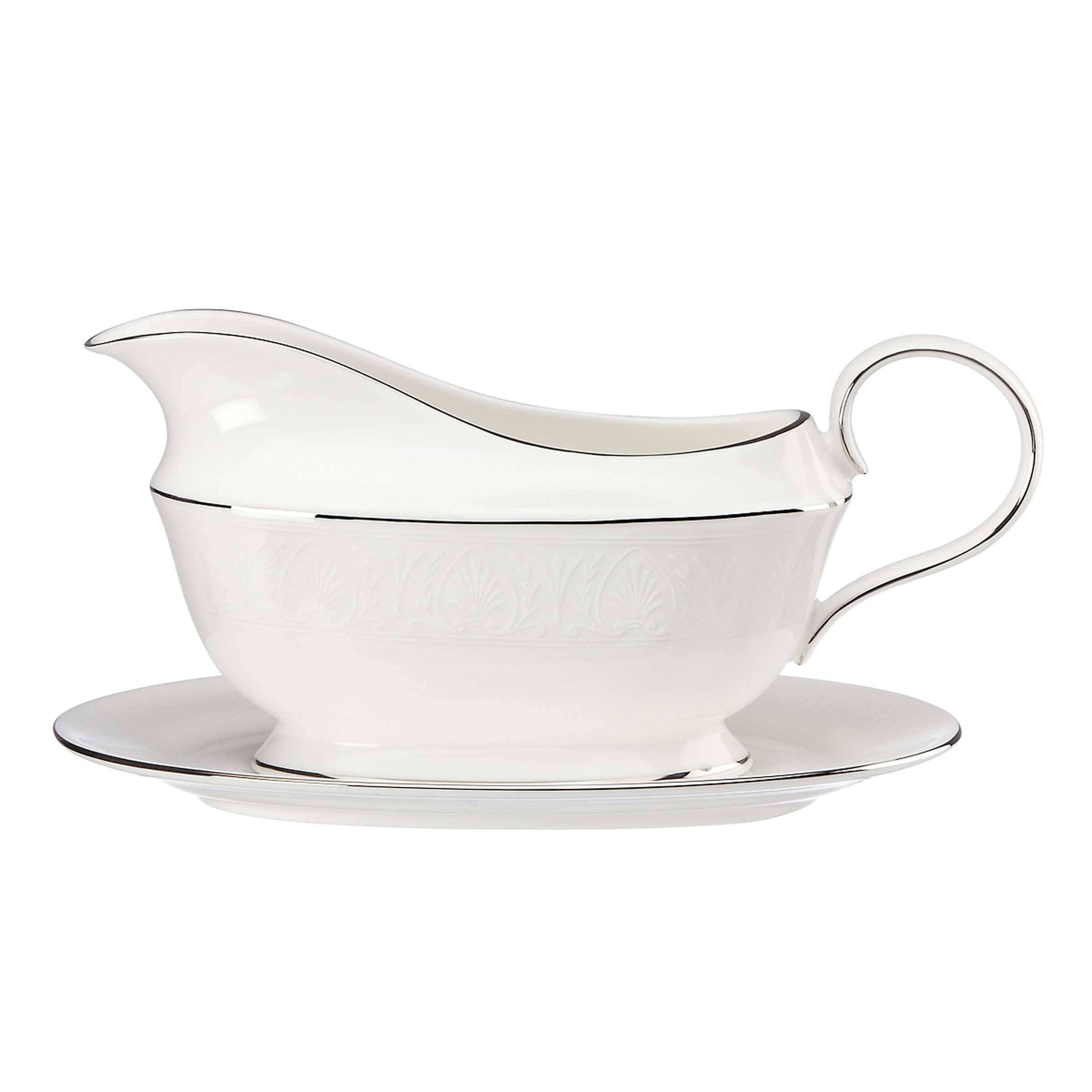 Lenox Hannah Platinum Sauce Boat and Stand - Free Shipping Today ... Lenox Hannah Platinum Sauce Boat and Stand - Free Shipping Today ...