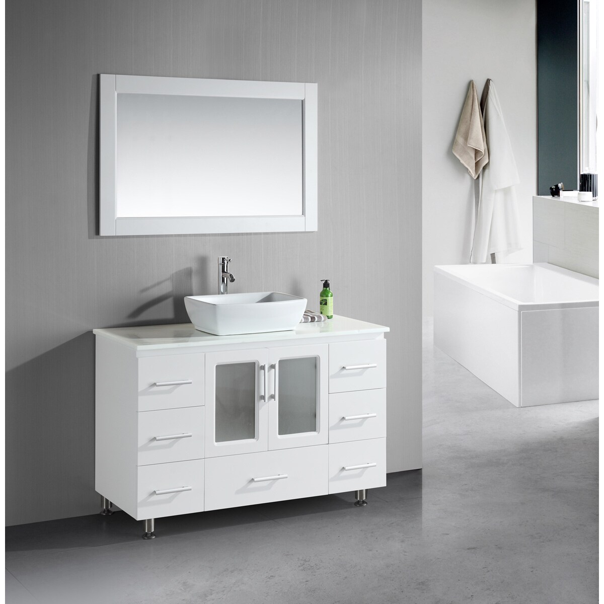 Design Element Stanton 48 Inch Single Vessel Sink White Vanity Design Element Stanton 48 Inch Single Vessel Sink White Vanity Free Shipping Today 8223764