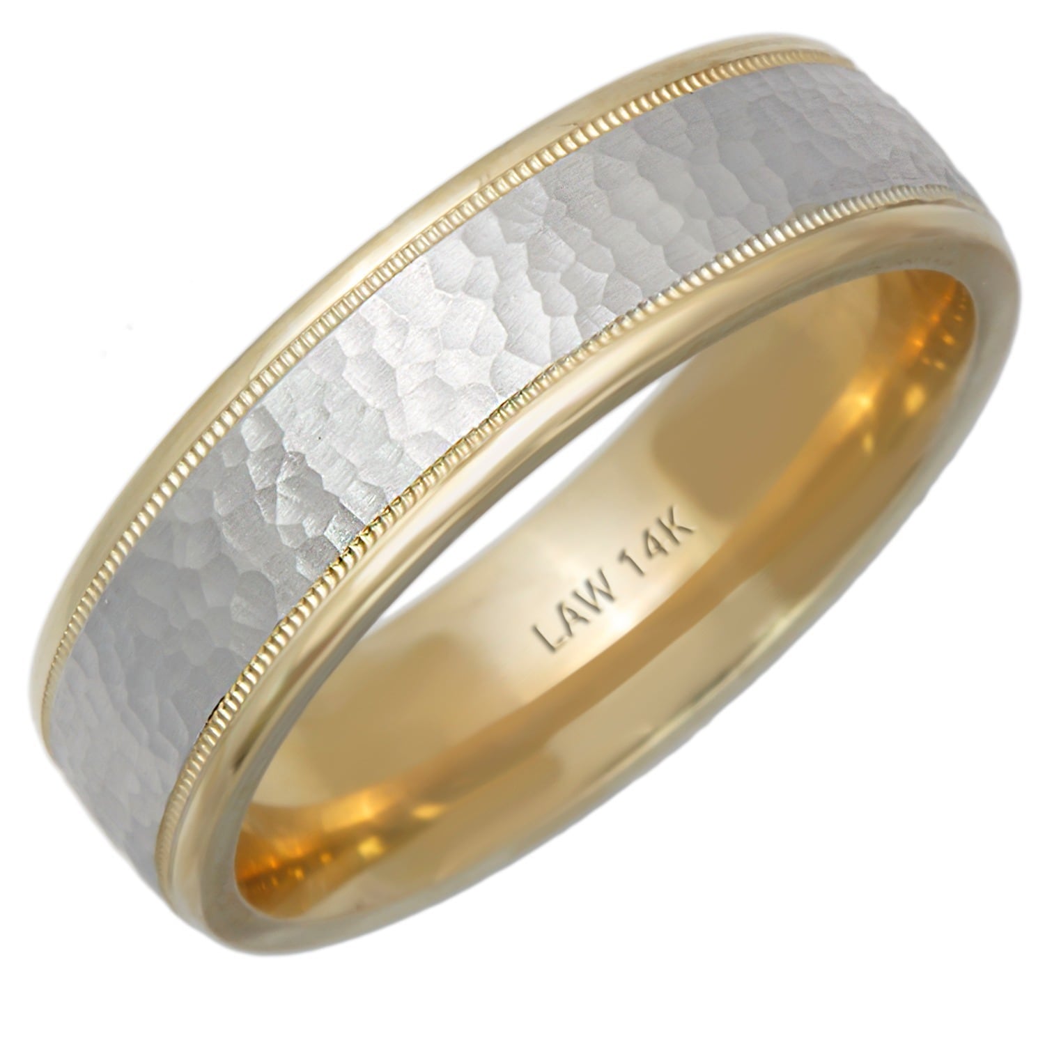 14k Two Tone Gold Men S Comfort Fit Handmade Hammered Wedding Band 14k Two Tone Gold Men S Comfort Fit Handmade Hammered Wedding Band Free Shipping Today 15565039