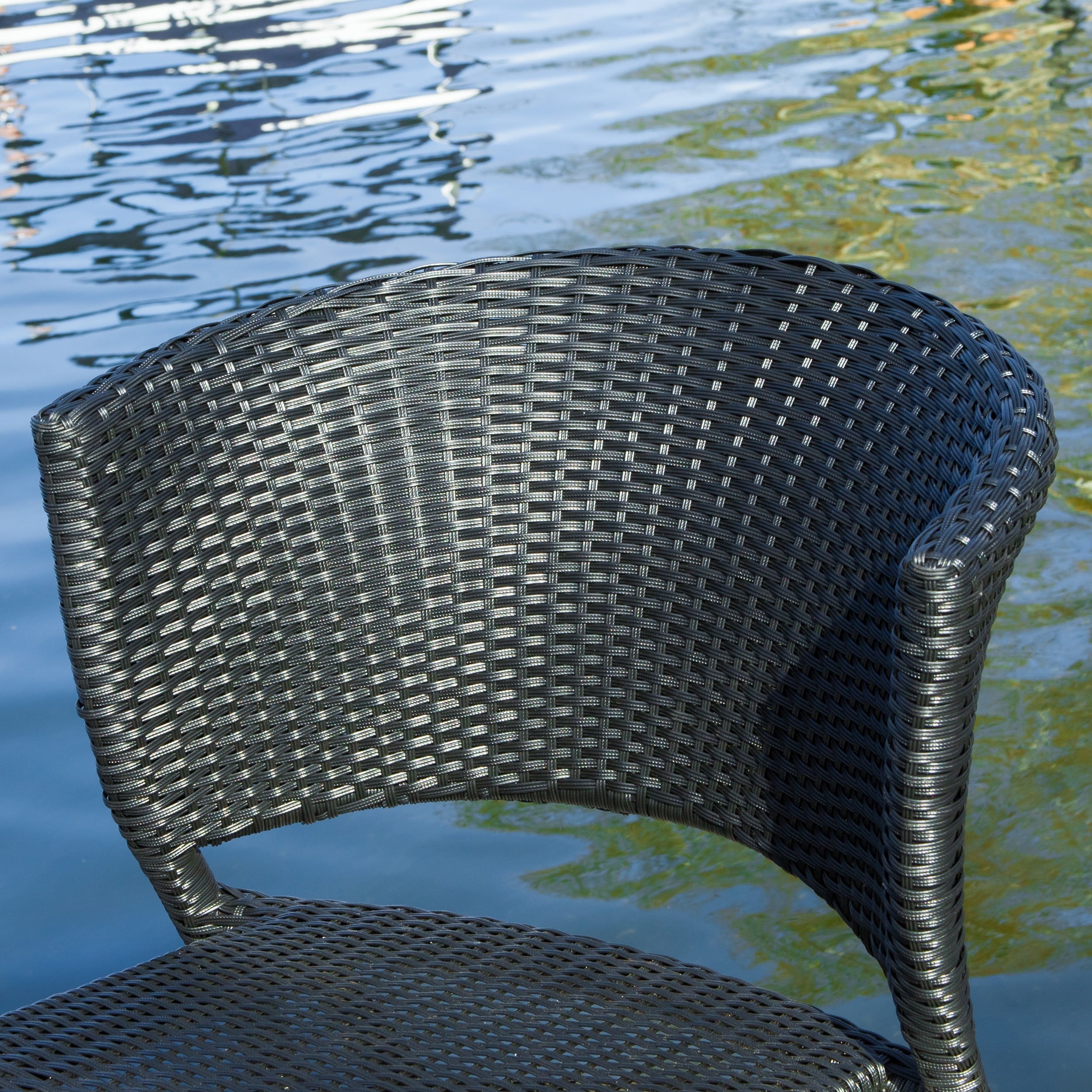 Christopher Knight Home Tampa Black Outdoor Wicker Chairs Set Of 2