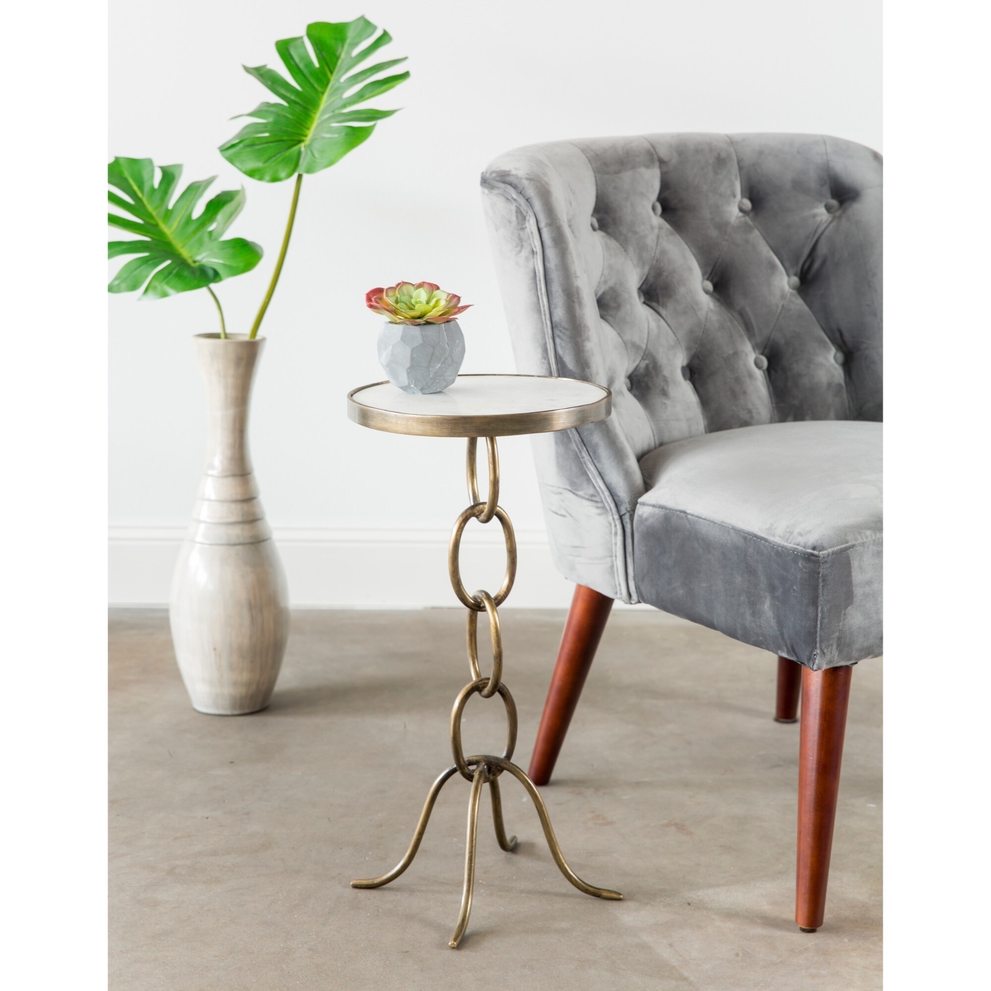 Small Chain Link Metal End Table With Granite Top Free Small Chain Link Metal End Table With Granite Top Free Shipping Today 8274480