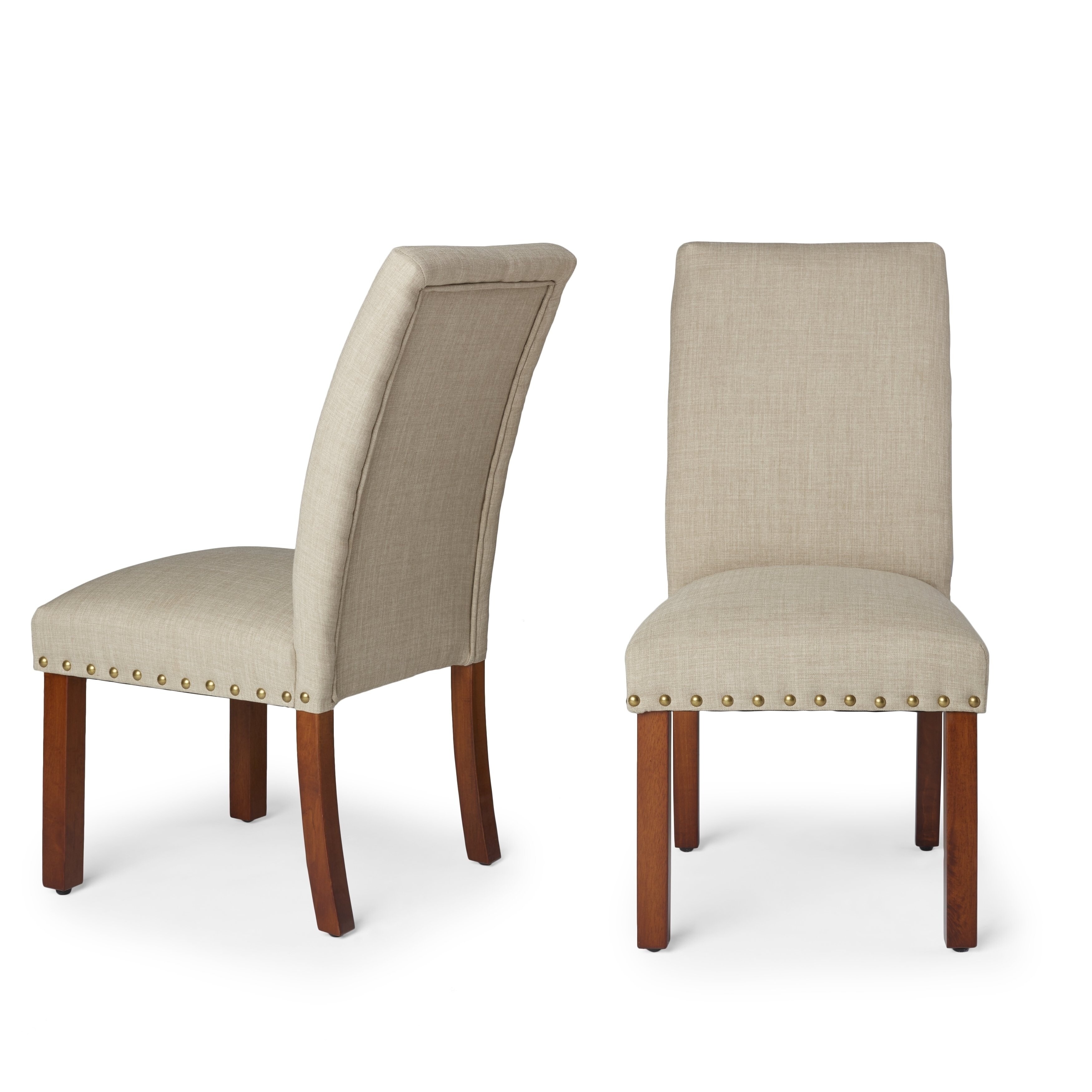 Homepop Linen Tan Nail Head Parsons Chairs Set Of 2 On Homepop Linen Tan Nail Head Parsons Chairs Set Of 2 On Free Shipping Today 8393287