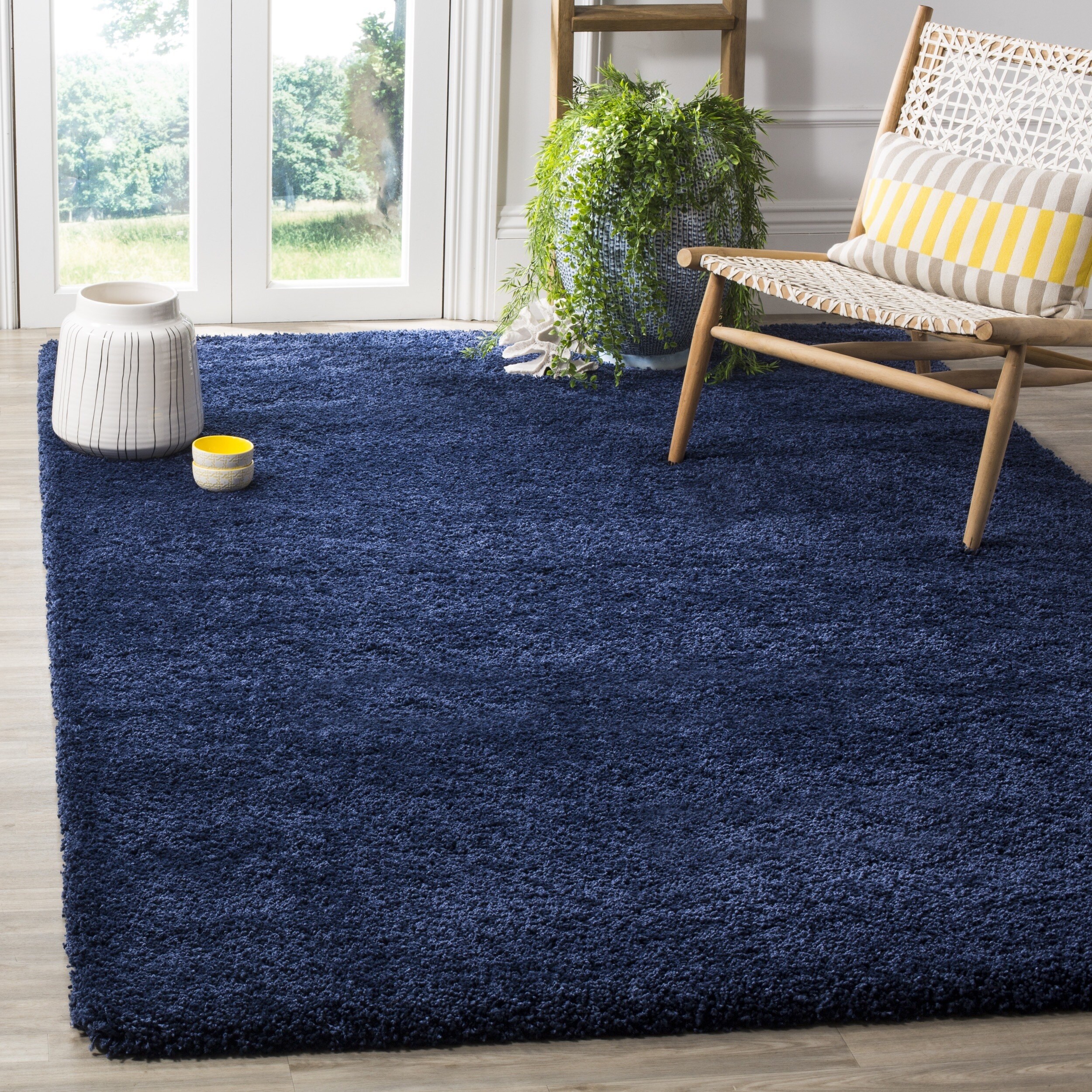 Shop Safavieh Milan Shag Navy Blue Rug 3 X 5 On Sale Free