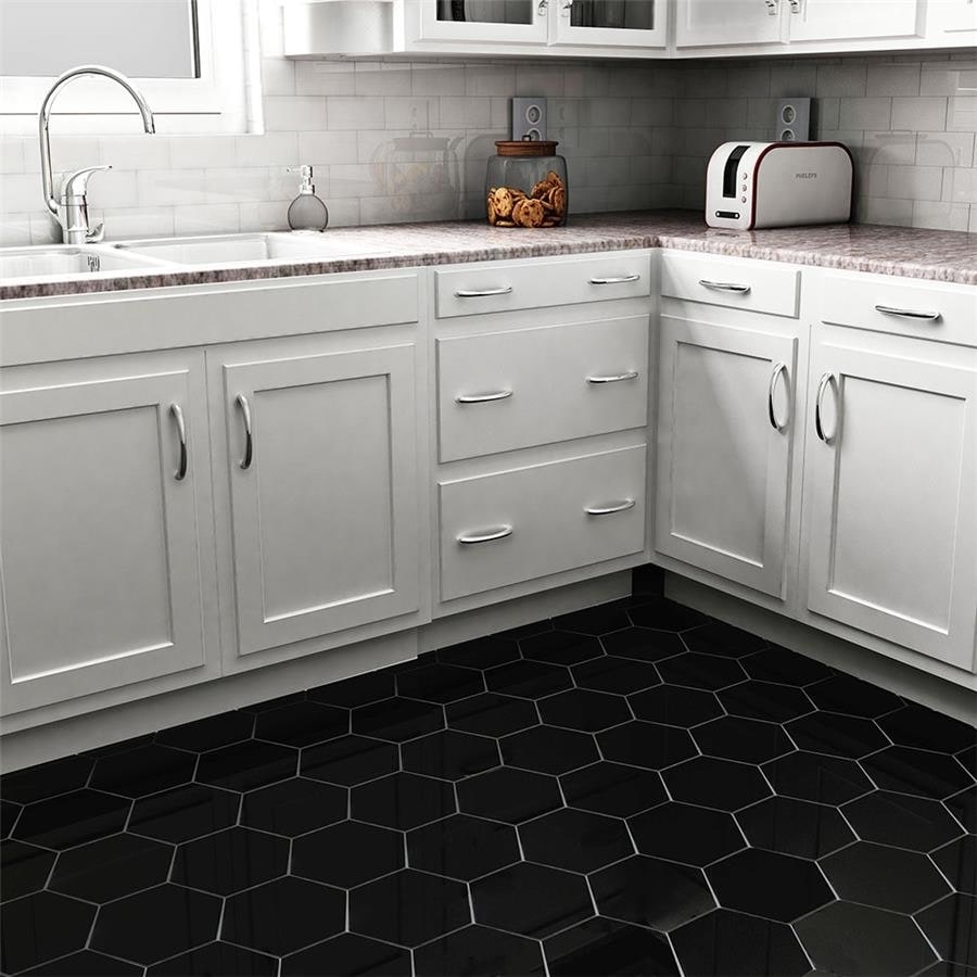 Somertile 7x8 Inch Hextile Matte Nero Porcelain Floor And Wall Somertile 7x8 Inch Hextile Matte Nero Porcelain Floor And Wall Tile 14 Tiles 4 Sqft Free Shipping On Orders Over 45 8448805