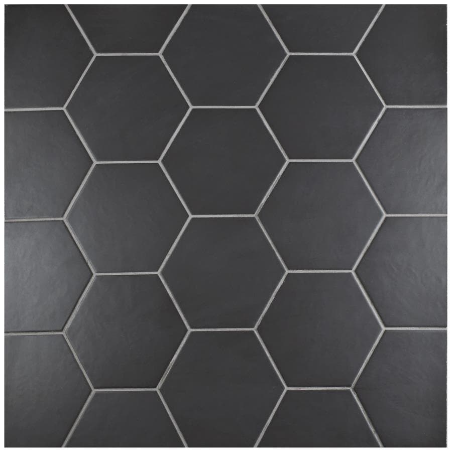Somertile 7x8 Inch Hextile Matte Nero Porcelain Floor And Wall Somertile 7x8 Inch Hextile Matte Nero Porcelain Floor And Wall Tile 14 Tiles 4 Sqft Free Shipping On Orders Over 45 8448805