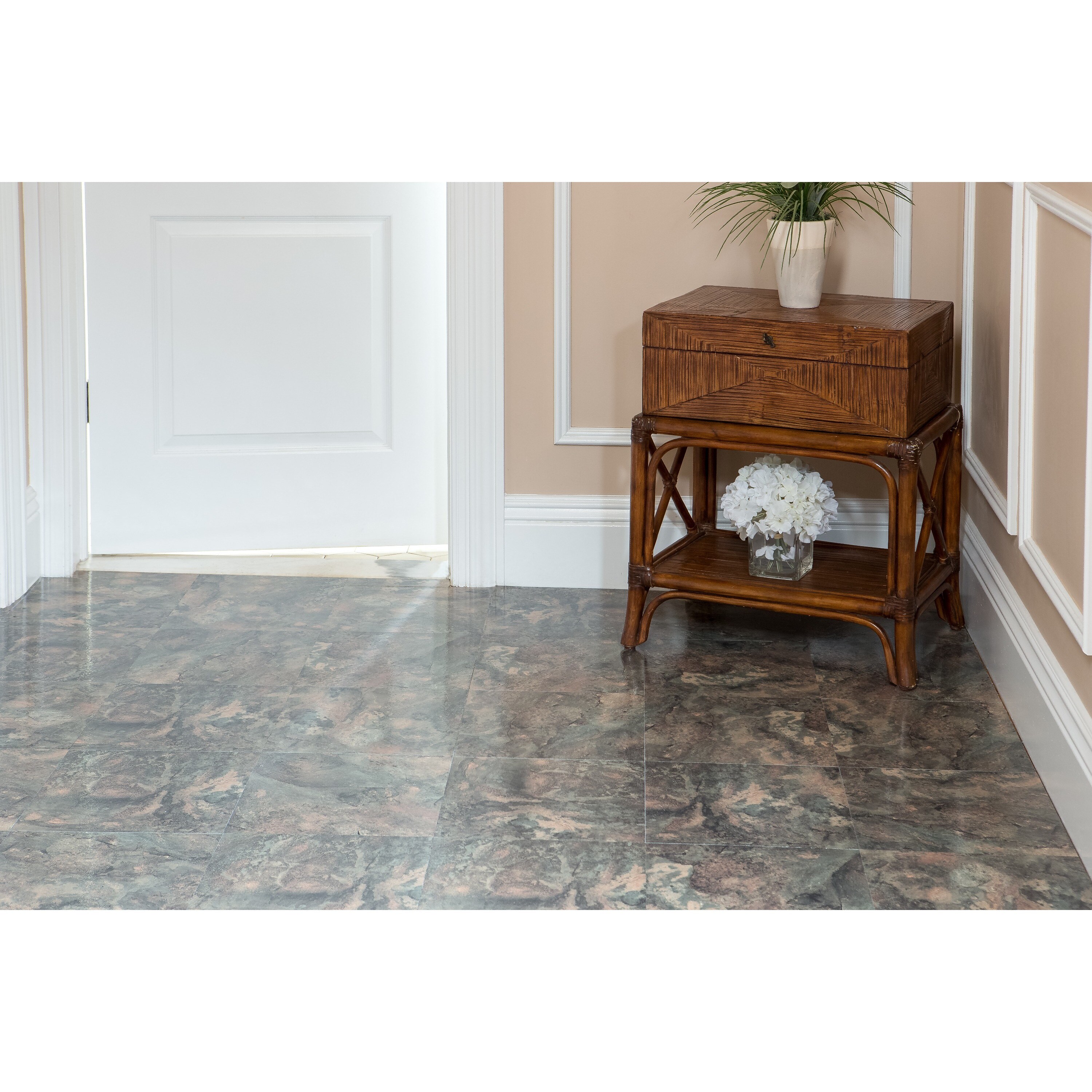 Achim Nexus 20 Piece Dark Slate Marble 12x12 Self Adhesive Vinyl