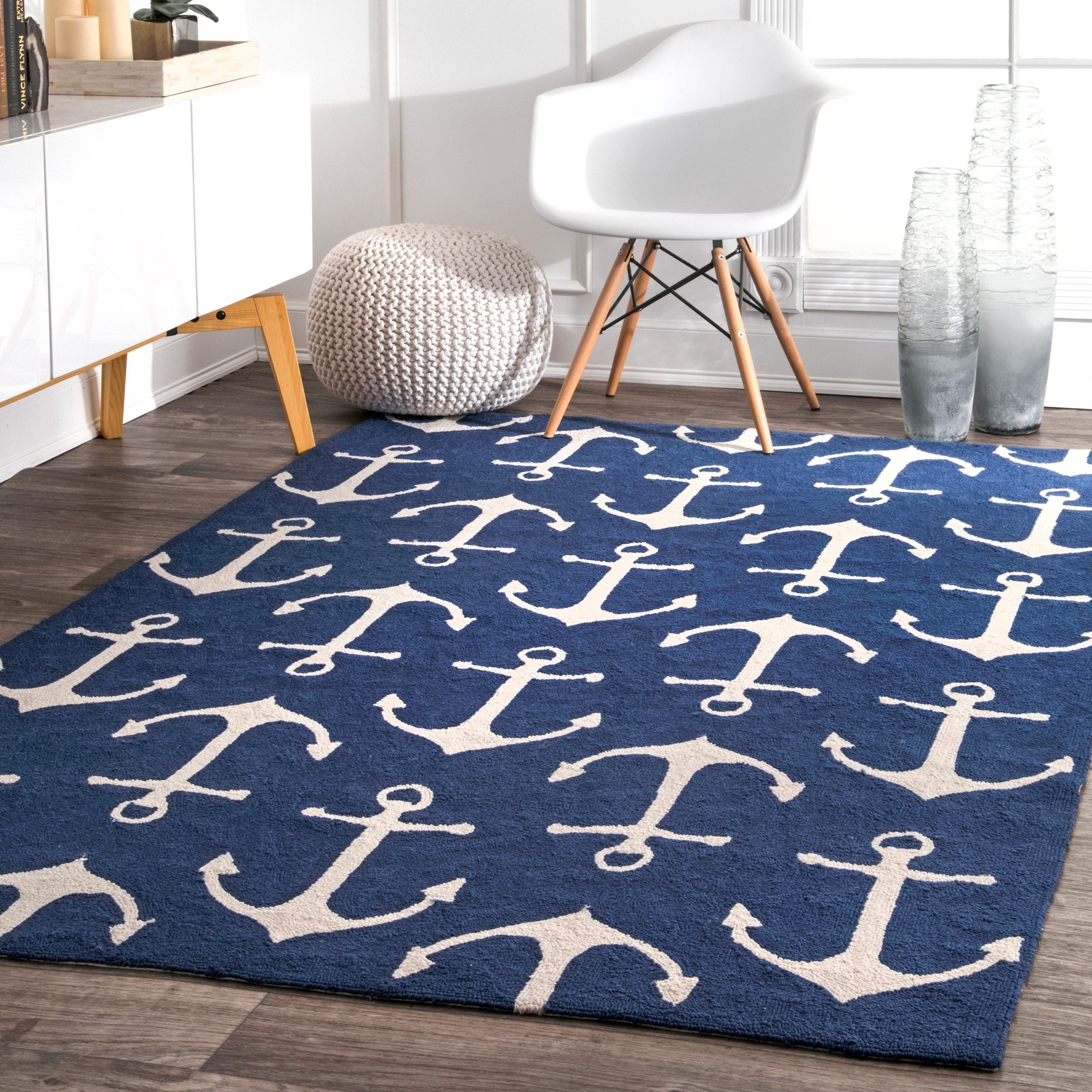 Nuloom Indoor Outdoor Novelty Nautical Anchors Area Rug On Nuloom Indoor Outdoor Novelty Nautical Anchors Area Rug