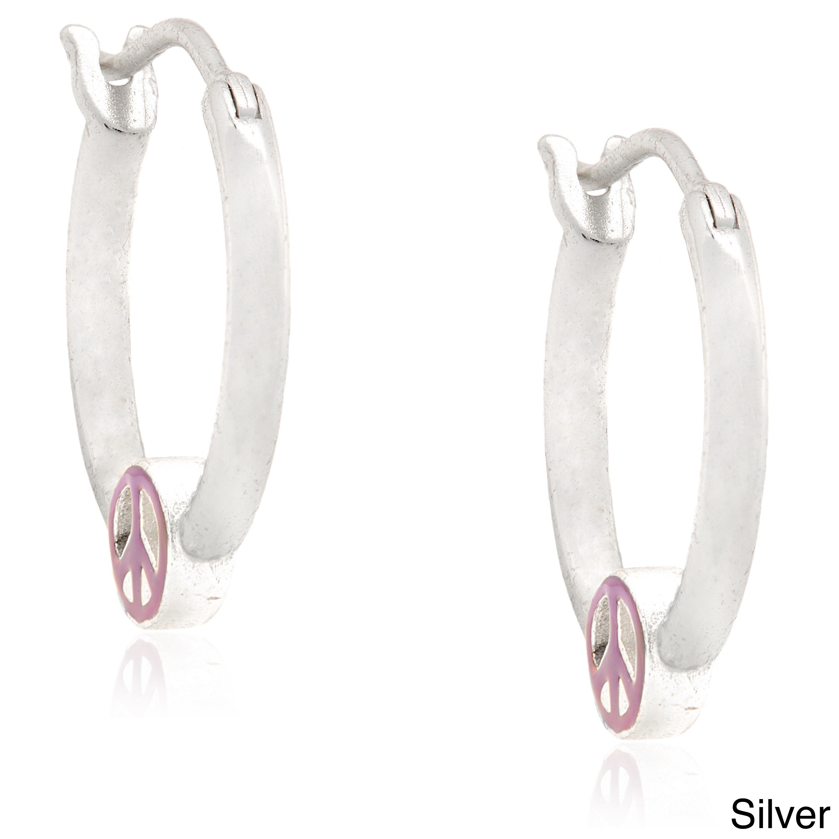 Molly And Emma Silver Children S Enamel Peace Sign Hoop Molly And Emma Silver Children S Enamel Peace Sign Hoop Earrings On Free Shipping Orders Over 45 8505031